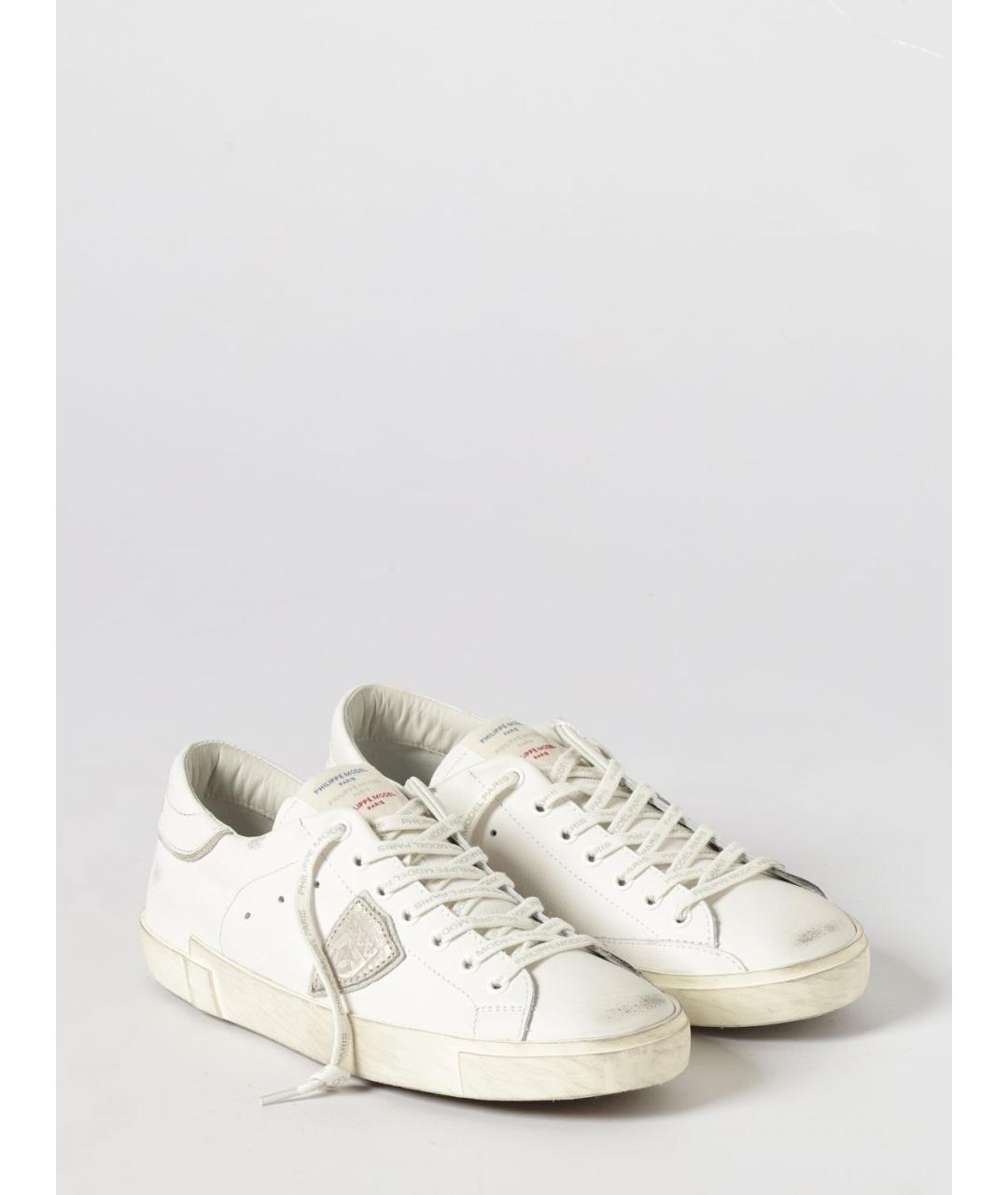 PHILIPPE MODEL Бежевые кожаные низкие кроссовки / кеды, фото 2