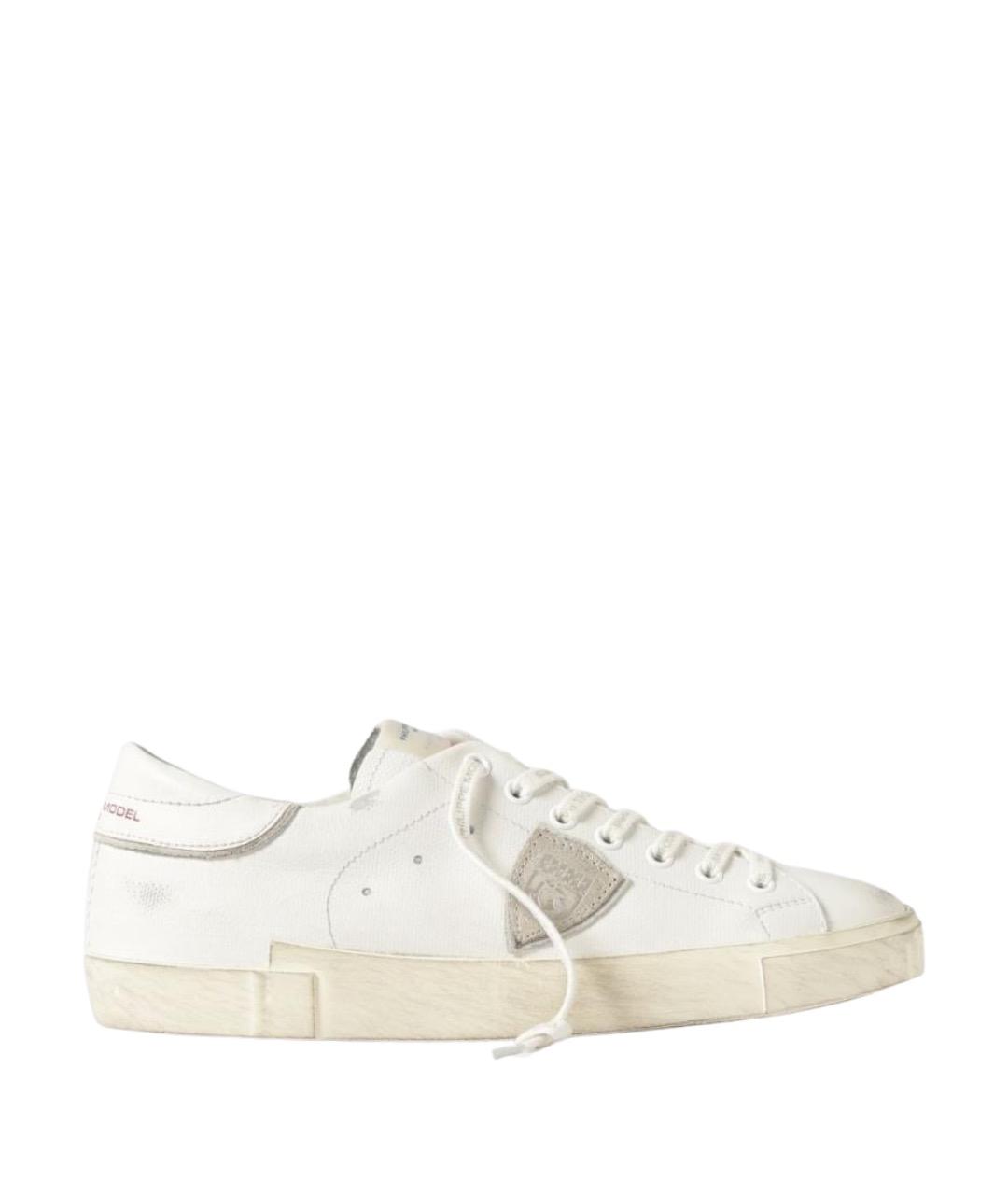 PHILIPPE MODEL Бежевые кожаные низкие кроссовки / кеды, фото 1