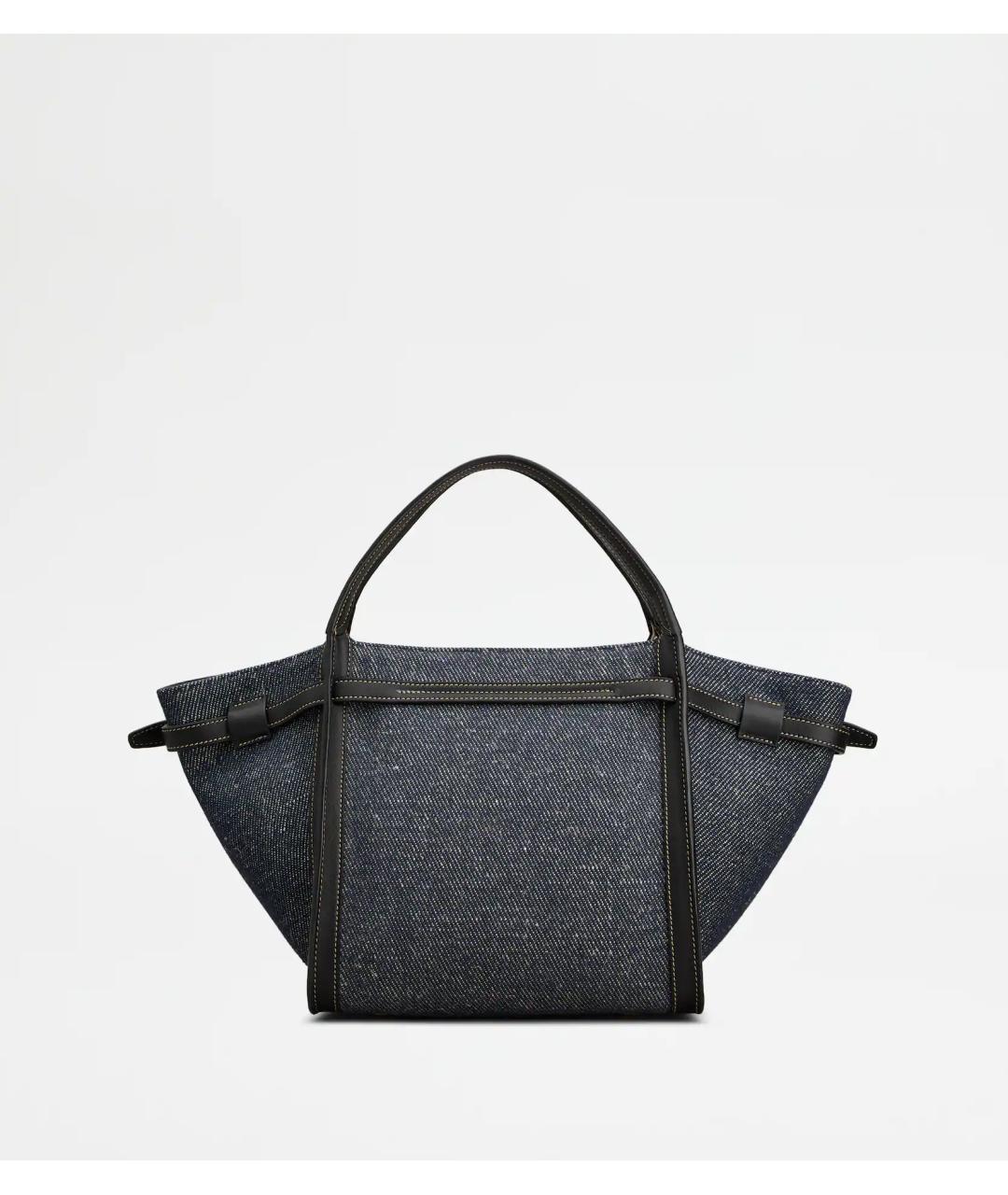 TOD'S Синяя тканевая сумка тоут, фото 3