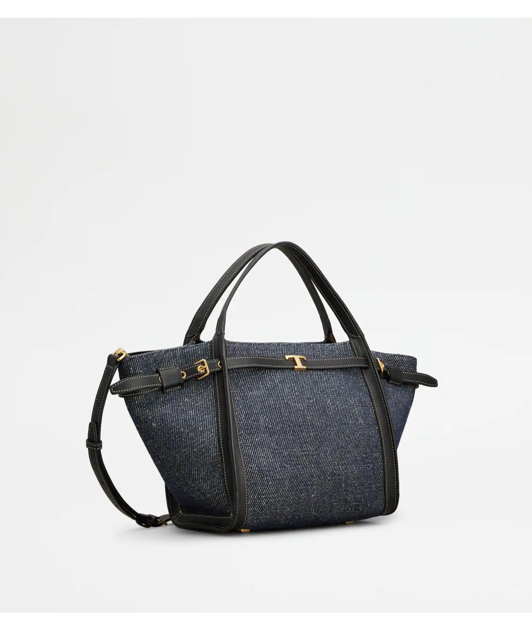 TOD'S Синяя тканевая сумка тоут, фото 2