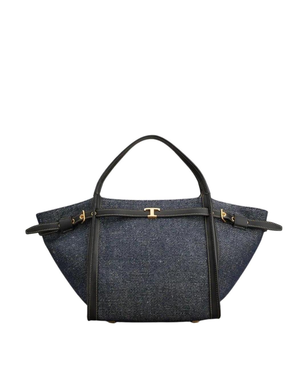 TOD'S Синяя тканевая сумка тоут, фото 1