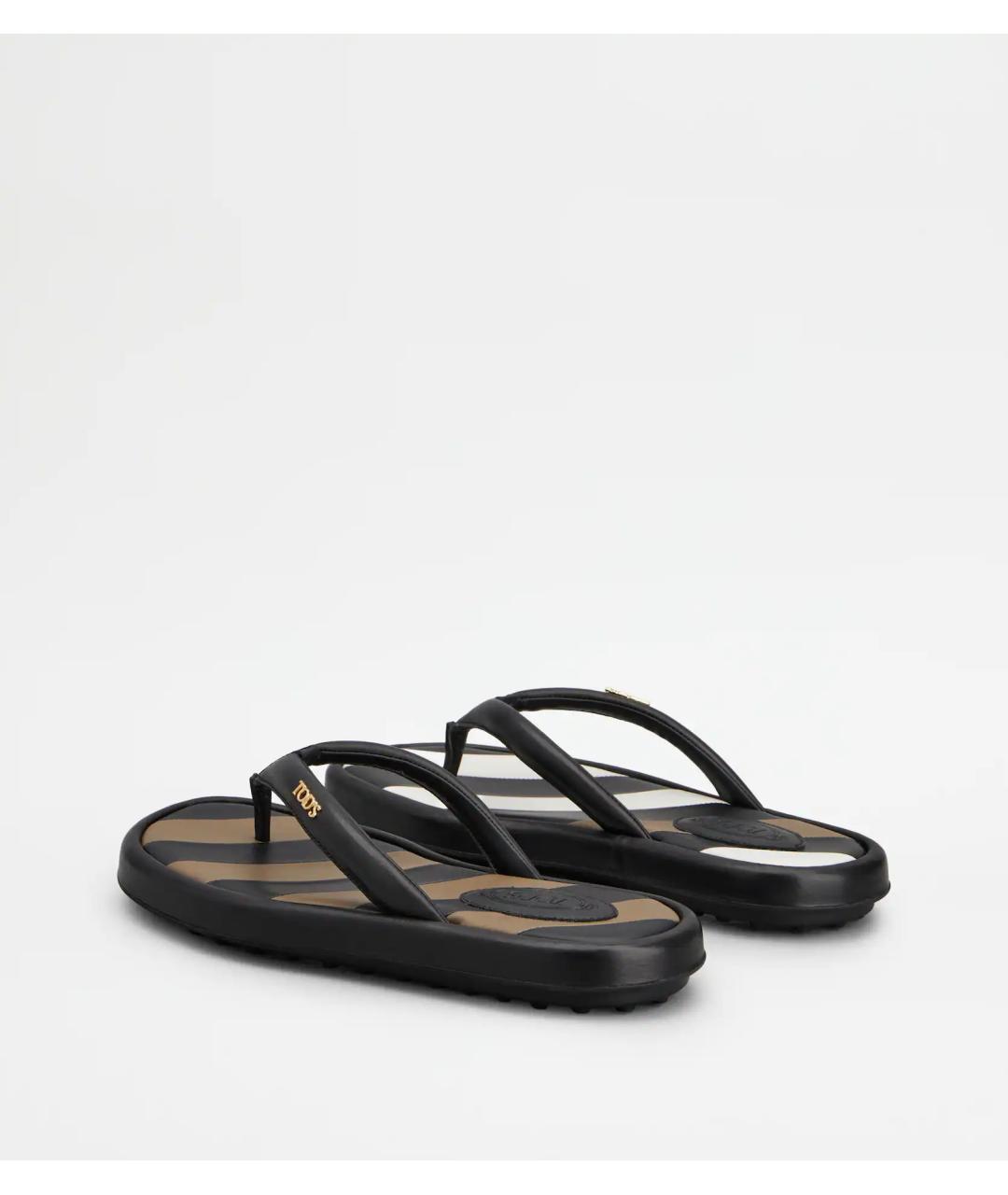 TOD'S Черные резиновые шлепанцы, фото 3