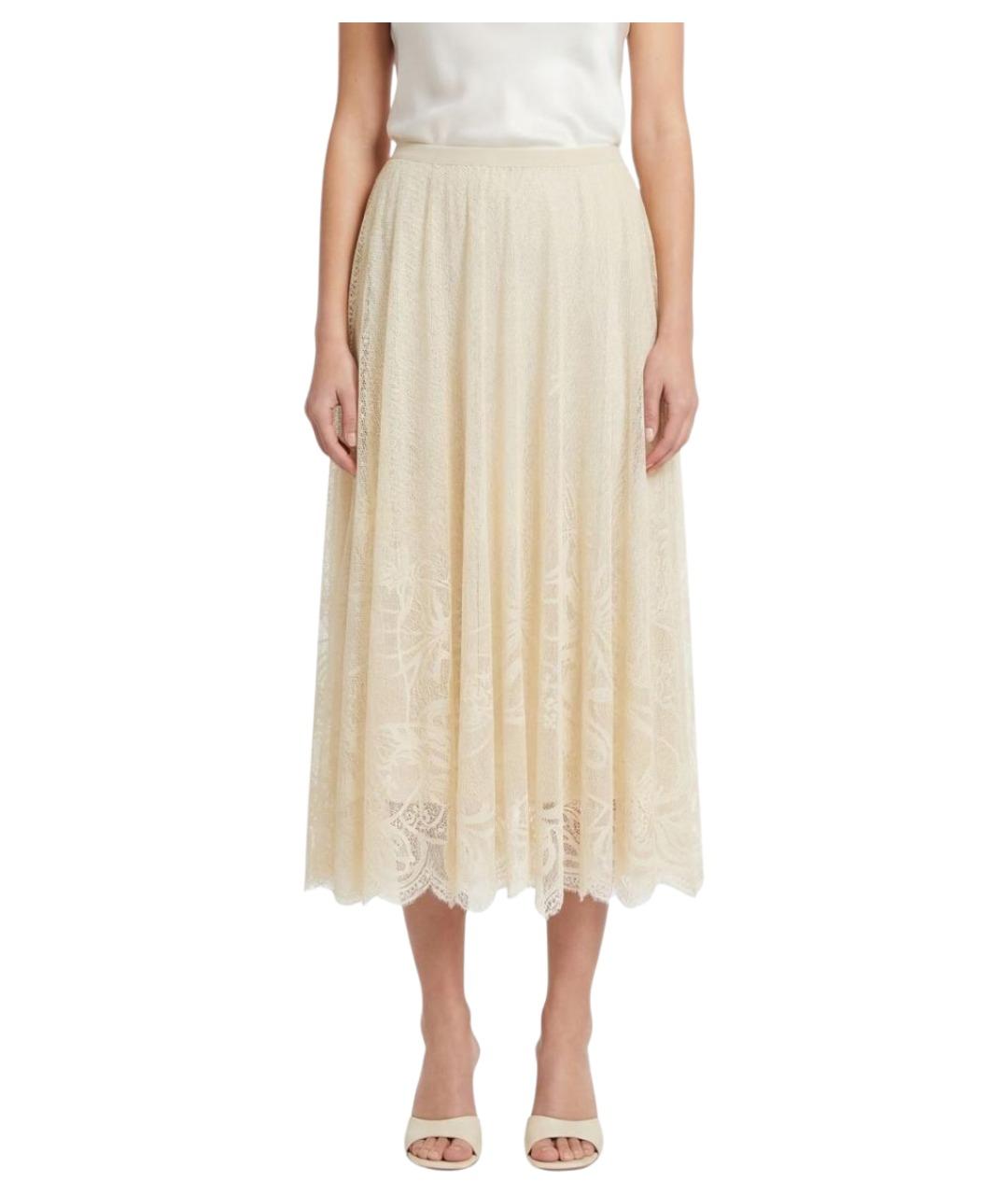 FABIANA FILIPPI Бежевая хлопковая юбка миди, фото 1