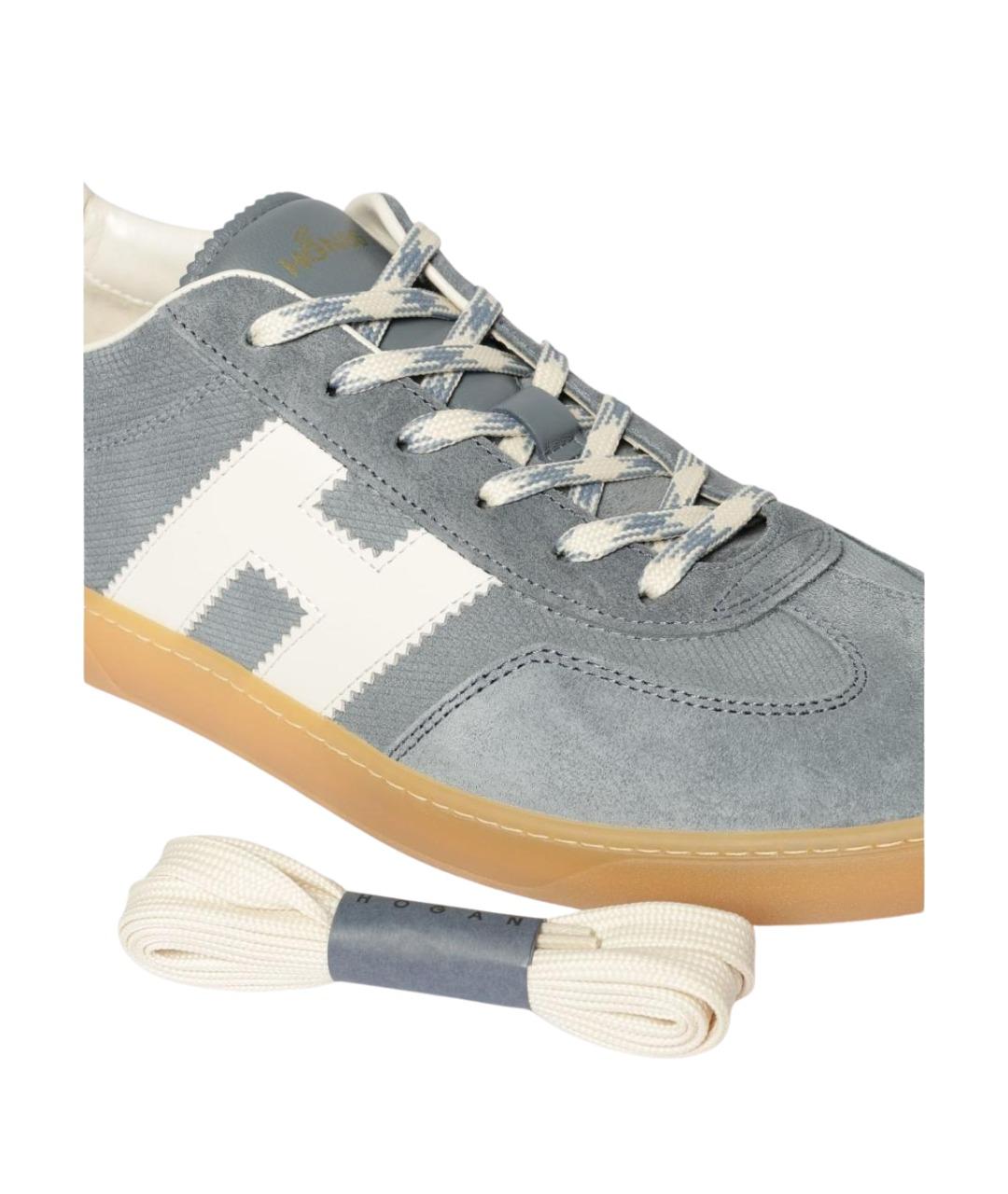 HOGAN Голубые замшевые низкие кроссовки / кеды, фото 4