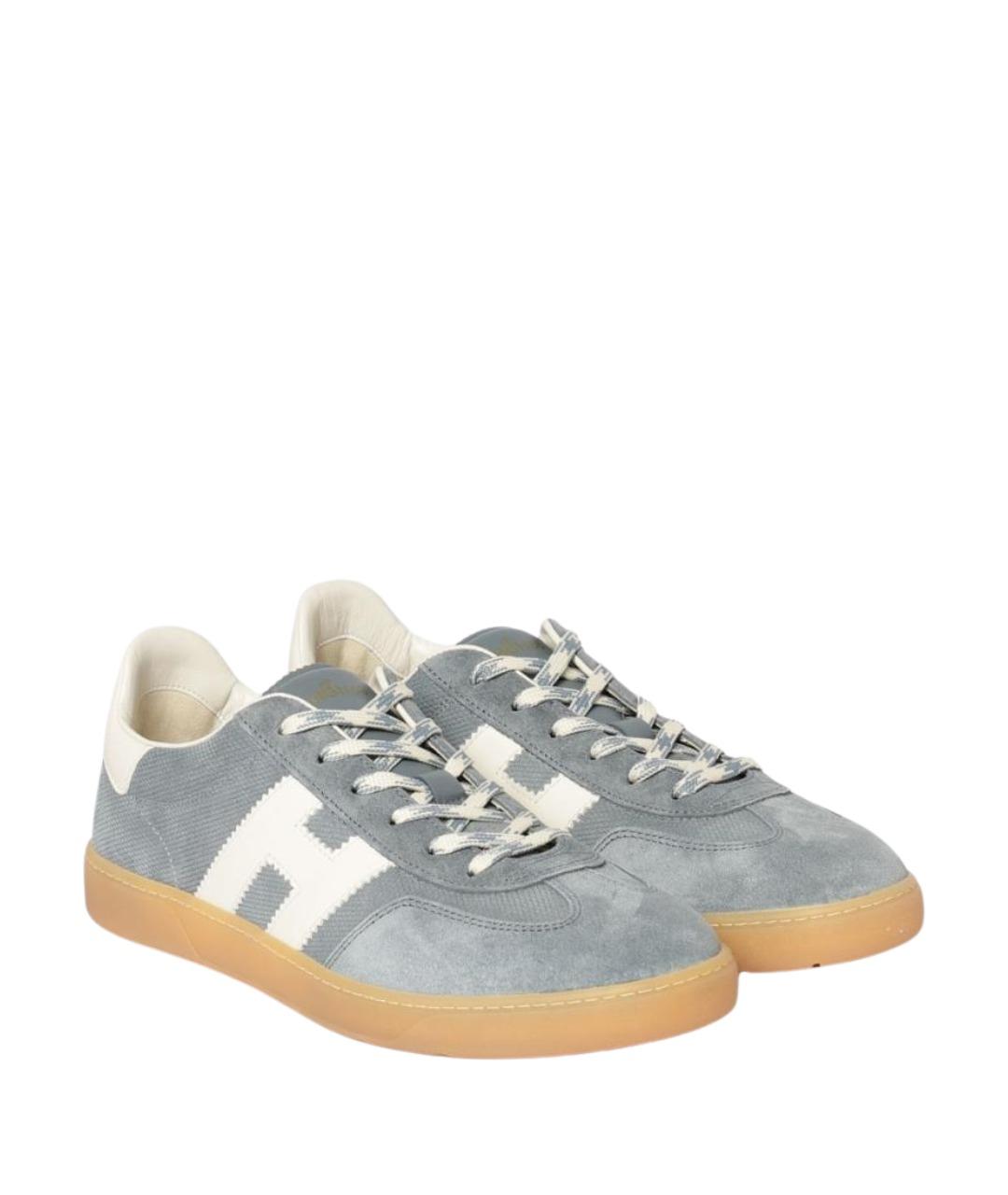 HOGAN Голубые замшевые низкие кроссовки / кеды, фото 2