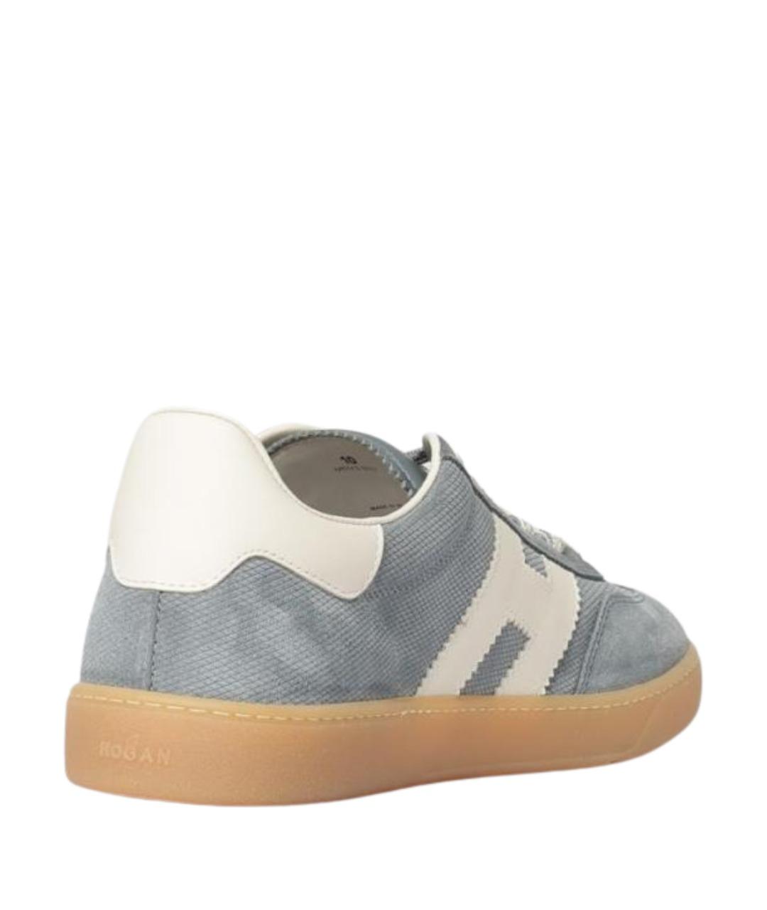 HOGAN Голубые замшевые низкие кроссовки / кеды, фото 3