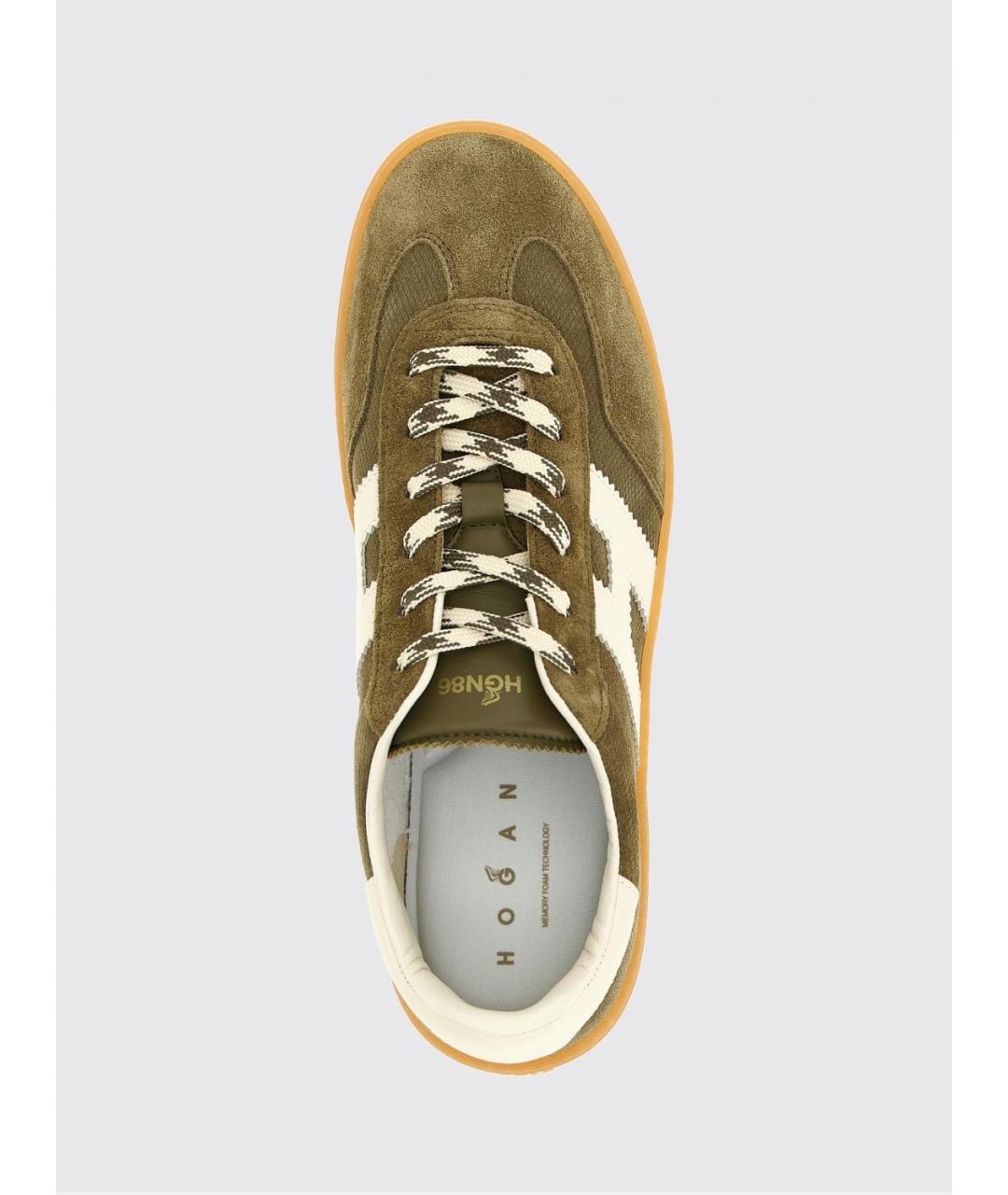 HOGAN Зеленые замшевые низкие кроссовки / кеды, фото 4