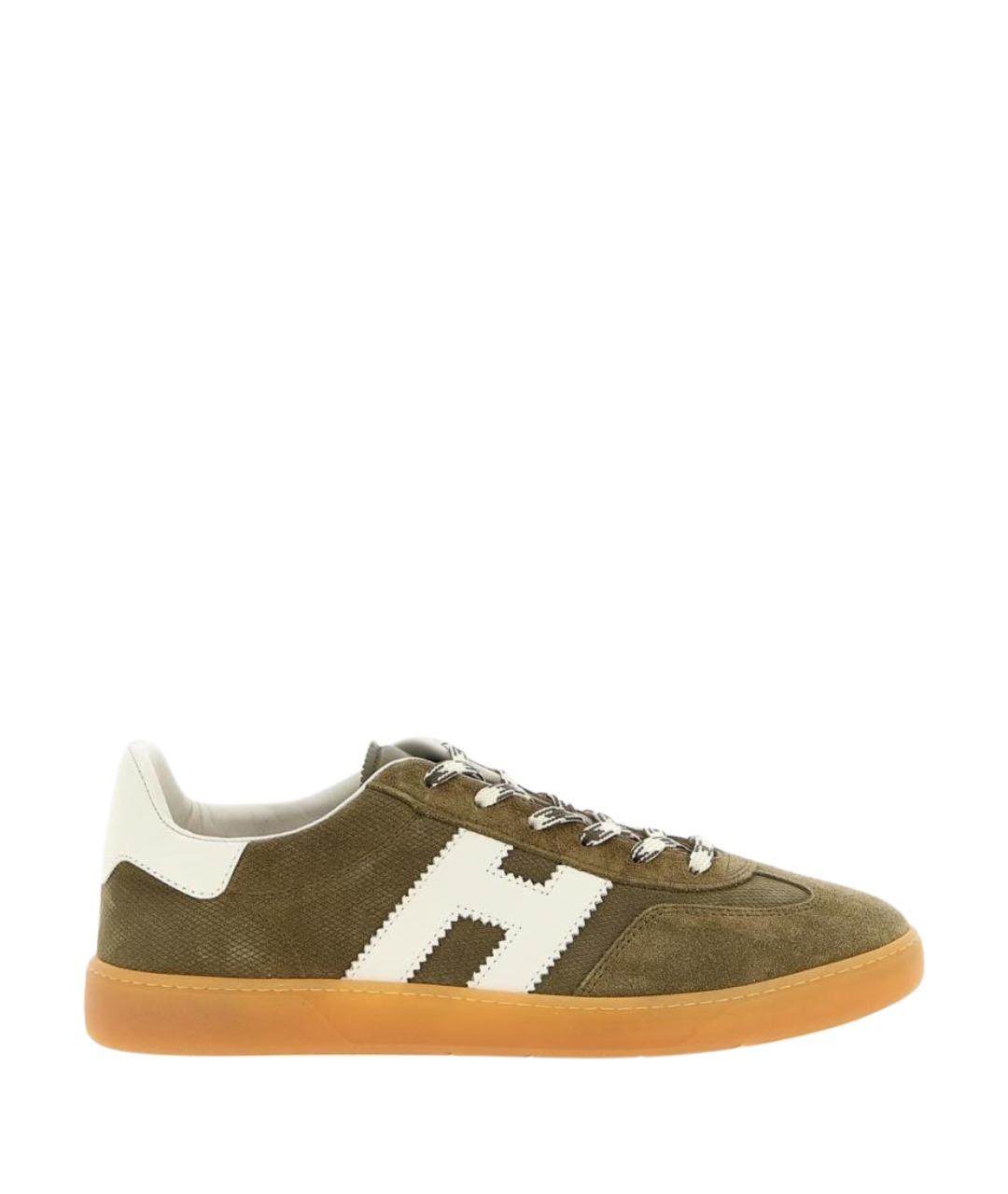 HOGAN Зеленые замшевые низкие кроссовки / кеды, фото 1