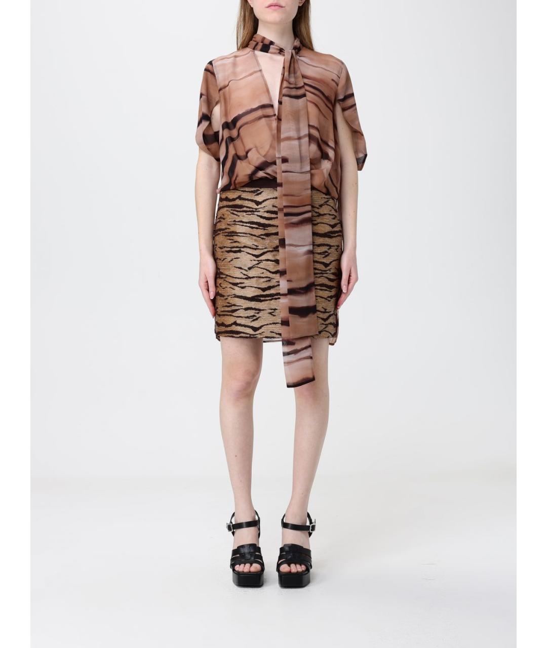 ELISABETTA FRANCHI Бежевое платье, фото 4