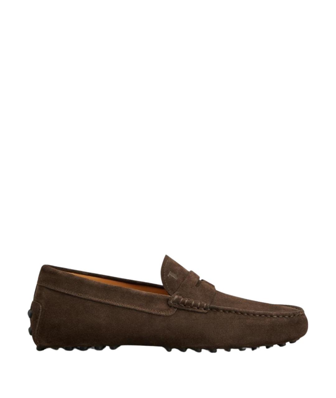 TOD'S Коричневые замшевые мокасины, фото 1