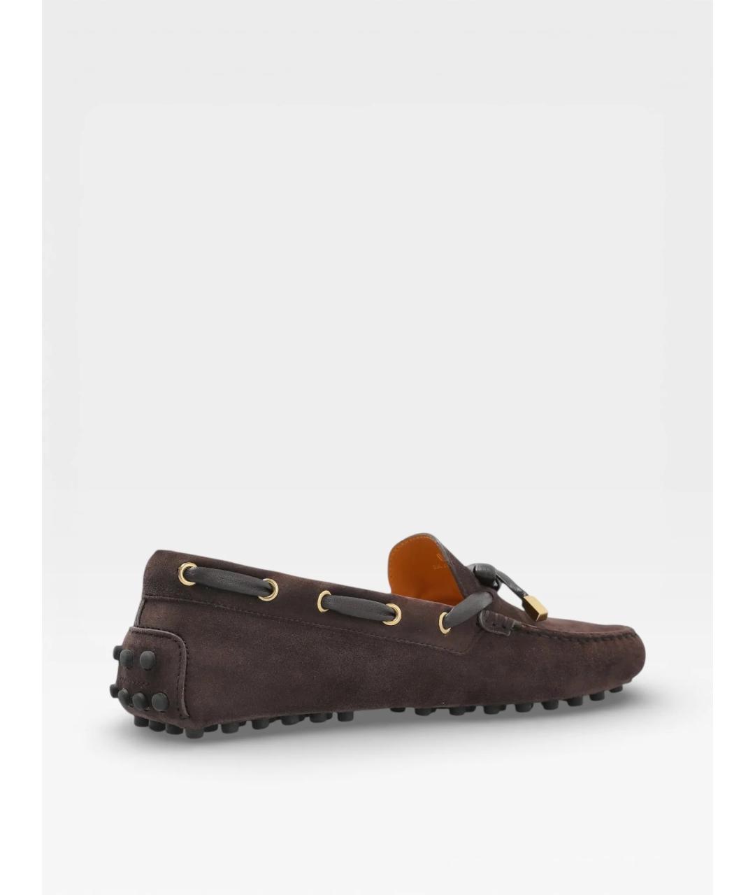 TOD'S Коричневые замшевые мокасины, фото 4