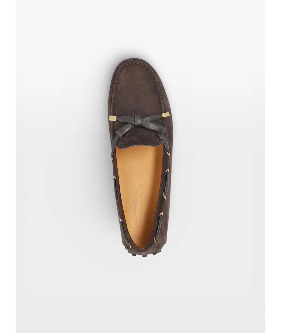 TOD'S Коричневые замшевые мокасины, фото 3