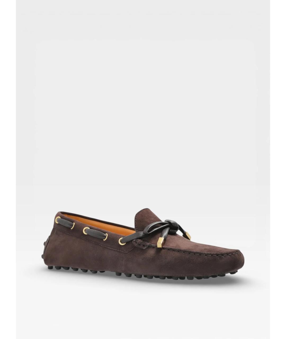 TOD'S Коричневые замшевые мокасины, фото 2