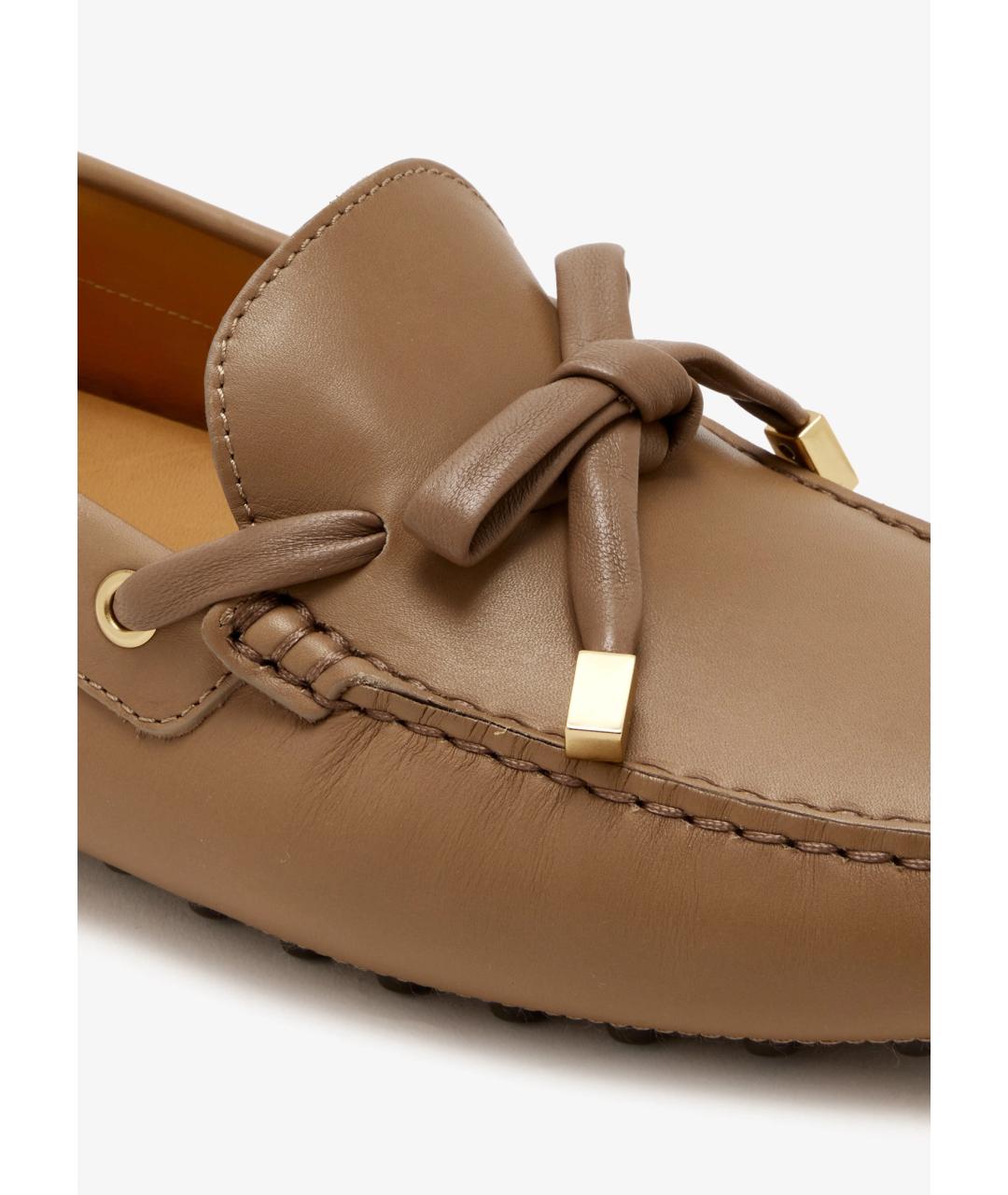 TOD'S Коричневые кожаные мокасины, фото 4