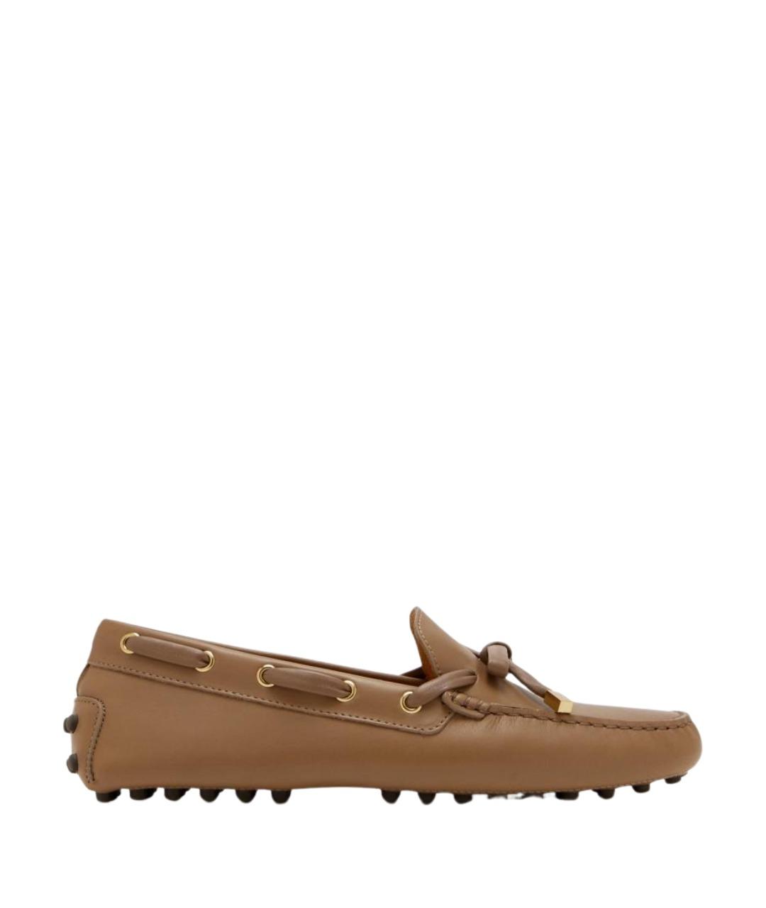 TOD'S Коричневые кожаные мокасины, фото 1