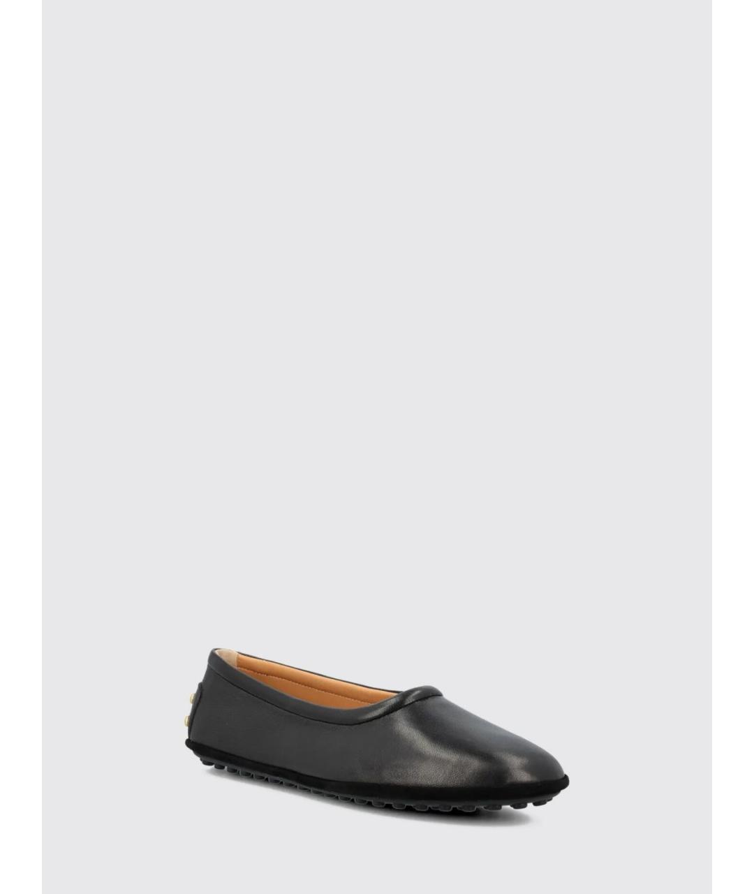 TOD'S Черные кожаные балетки, фото 2