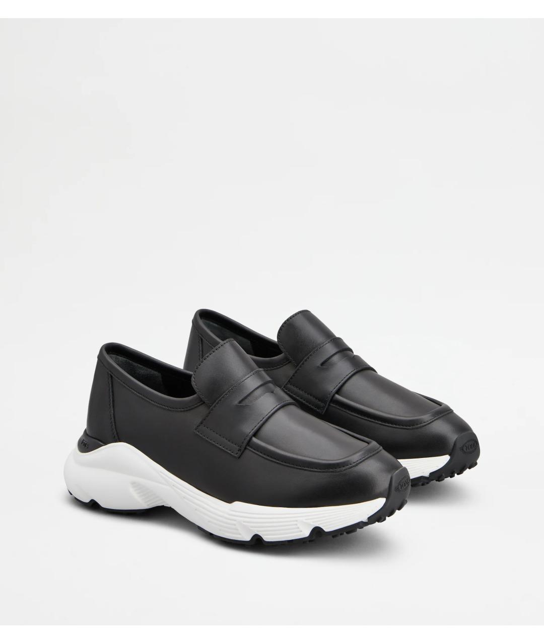 TOD'S Черные кожаные лоферы, фото 2