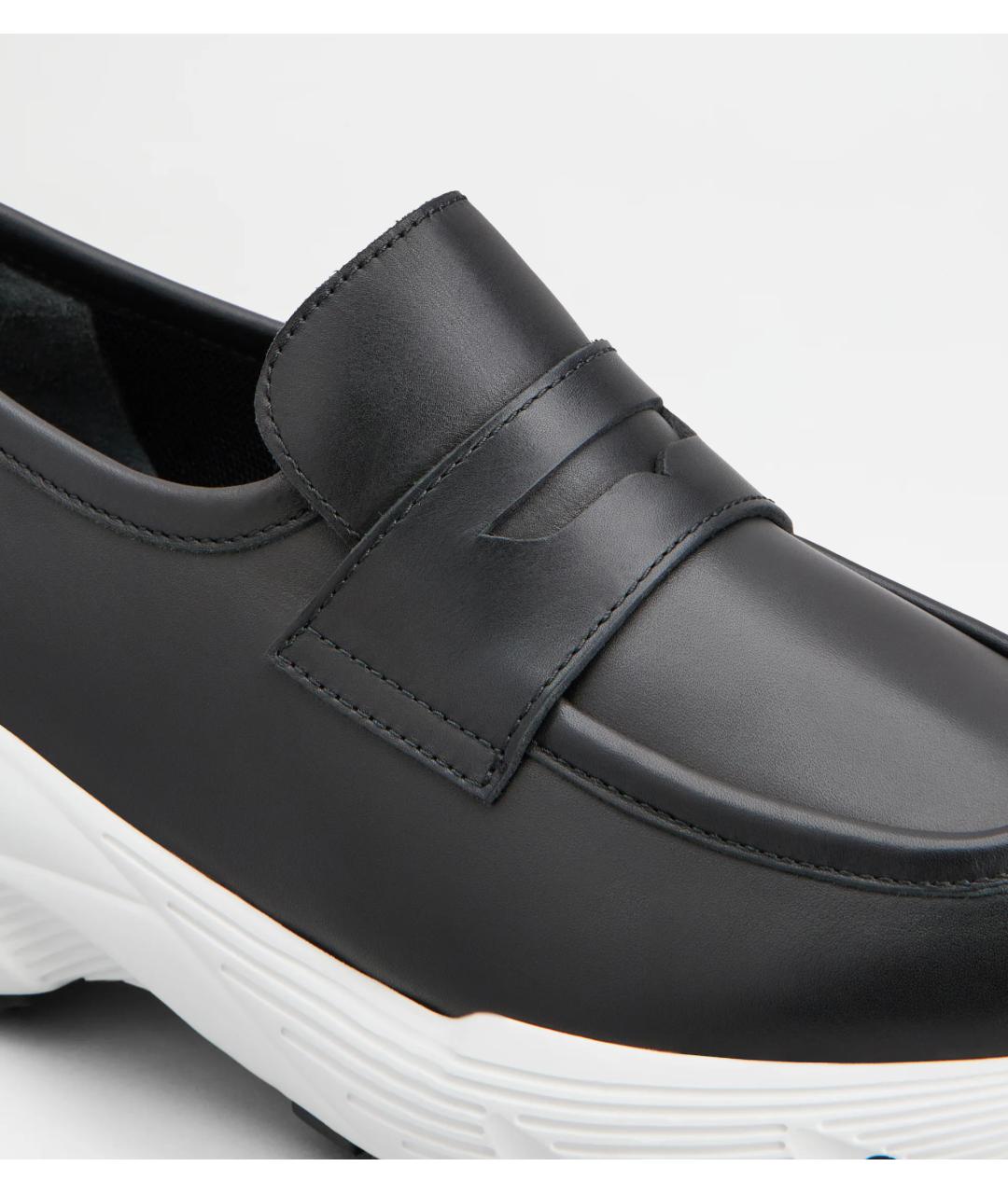 TOD'S Черные кожаные лоферы, фото 4