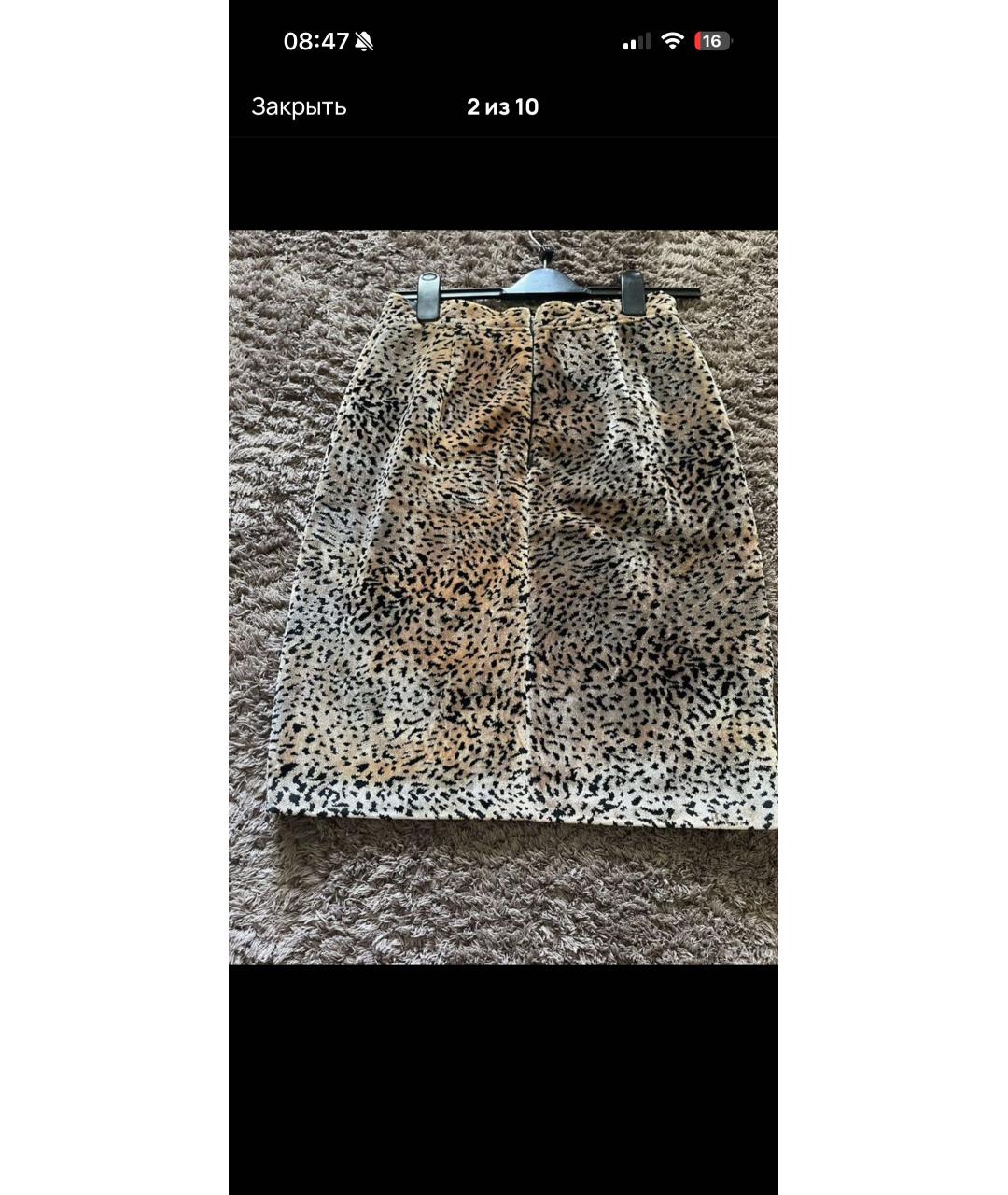 ETRO Коричневая бархатная юбка миди, фото 3