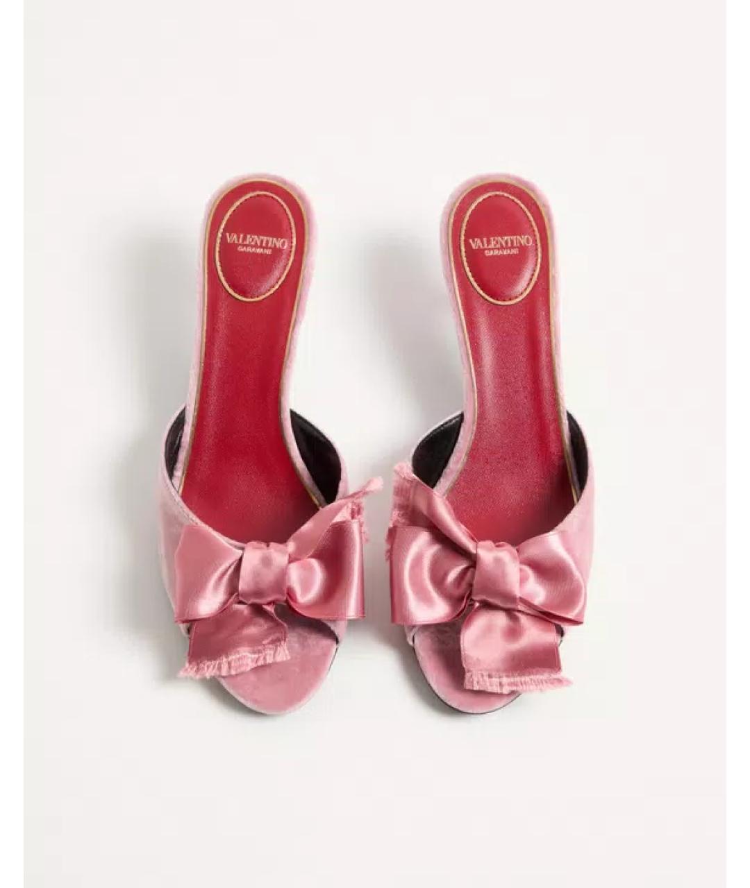 VALENTINO Розовые текстильные мюли, фото 4