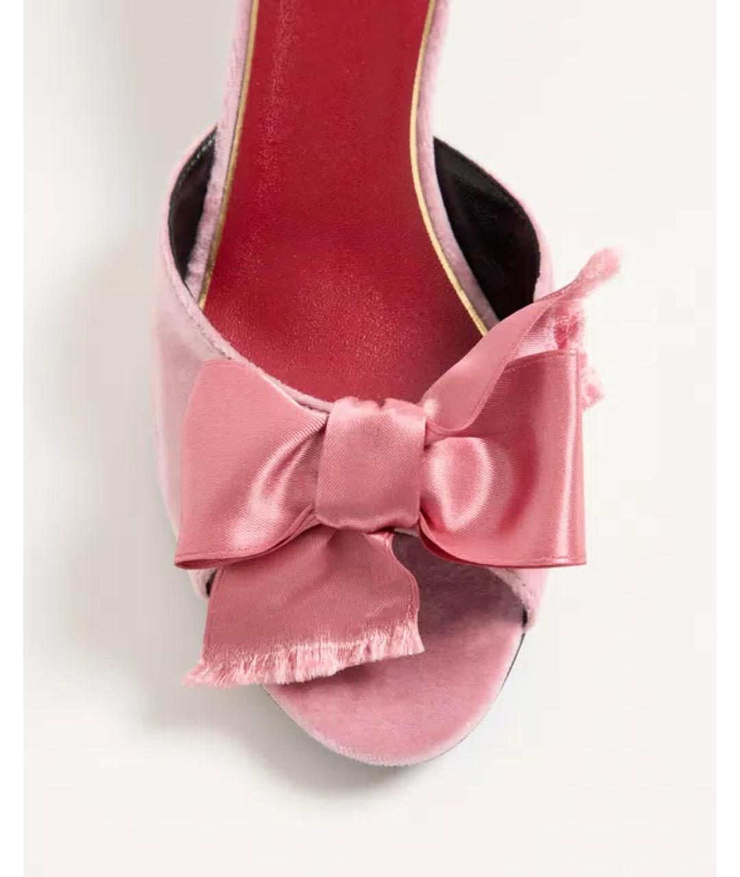 VALENTINO Розовые текстильные мюли, фото 6