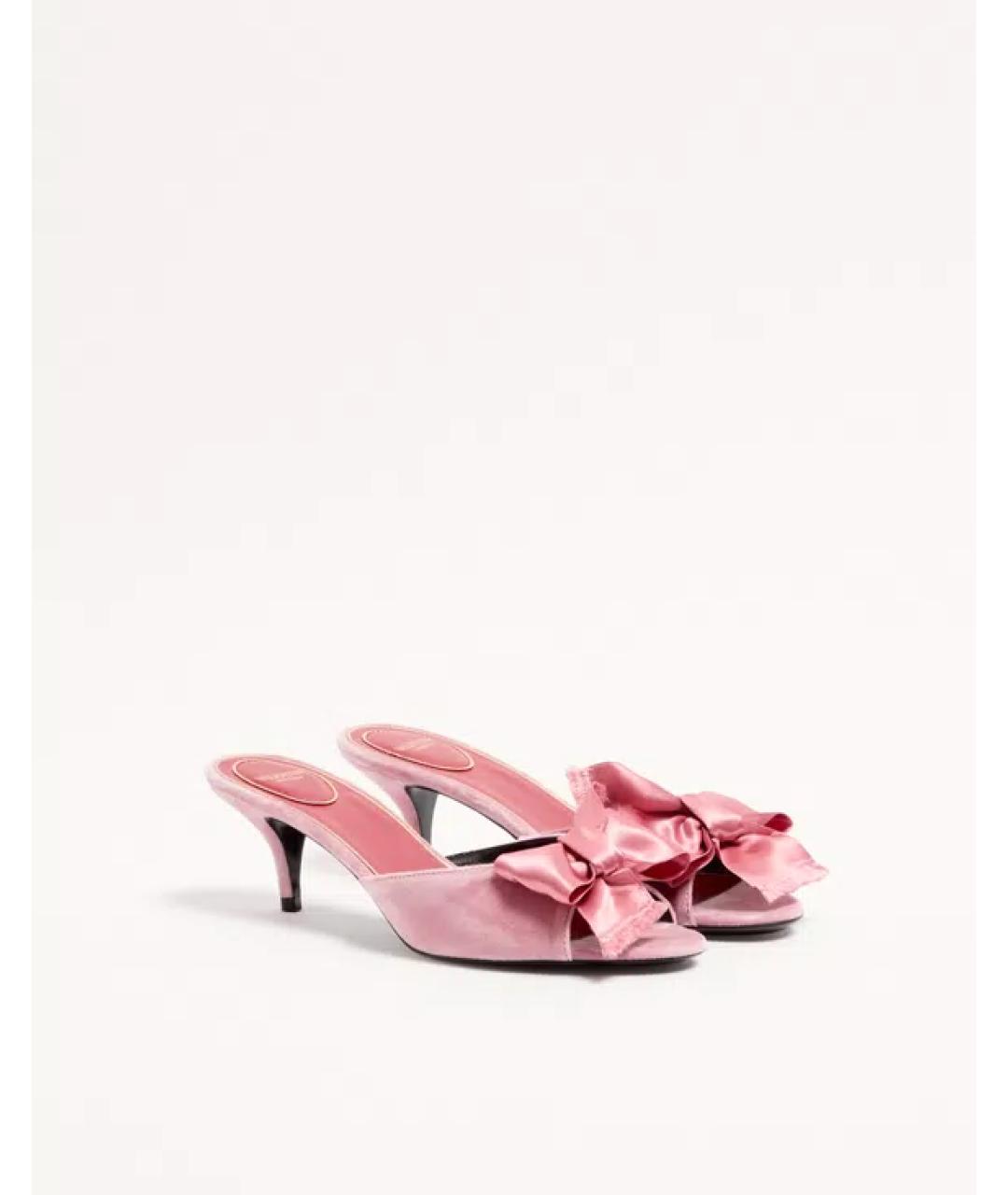 VALENTINO Розовые текстильные мюли, фото 3