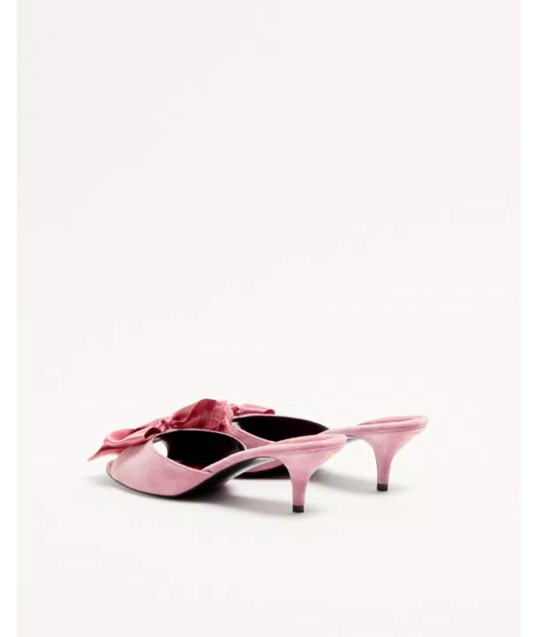 VALENTINO Розовые текстильные мюли, фото 5