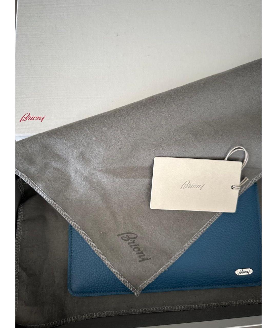BRIONI Синий кожаный кошелек, фото 5