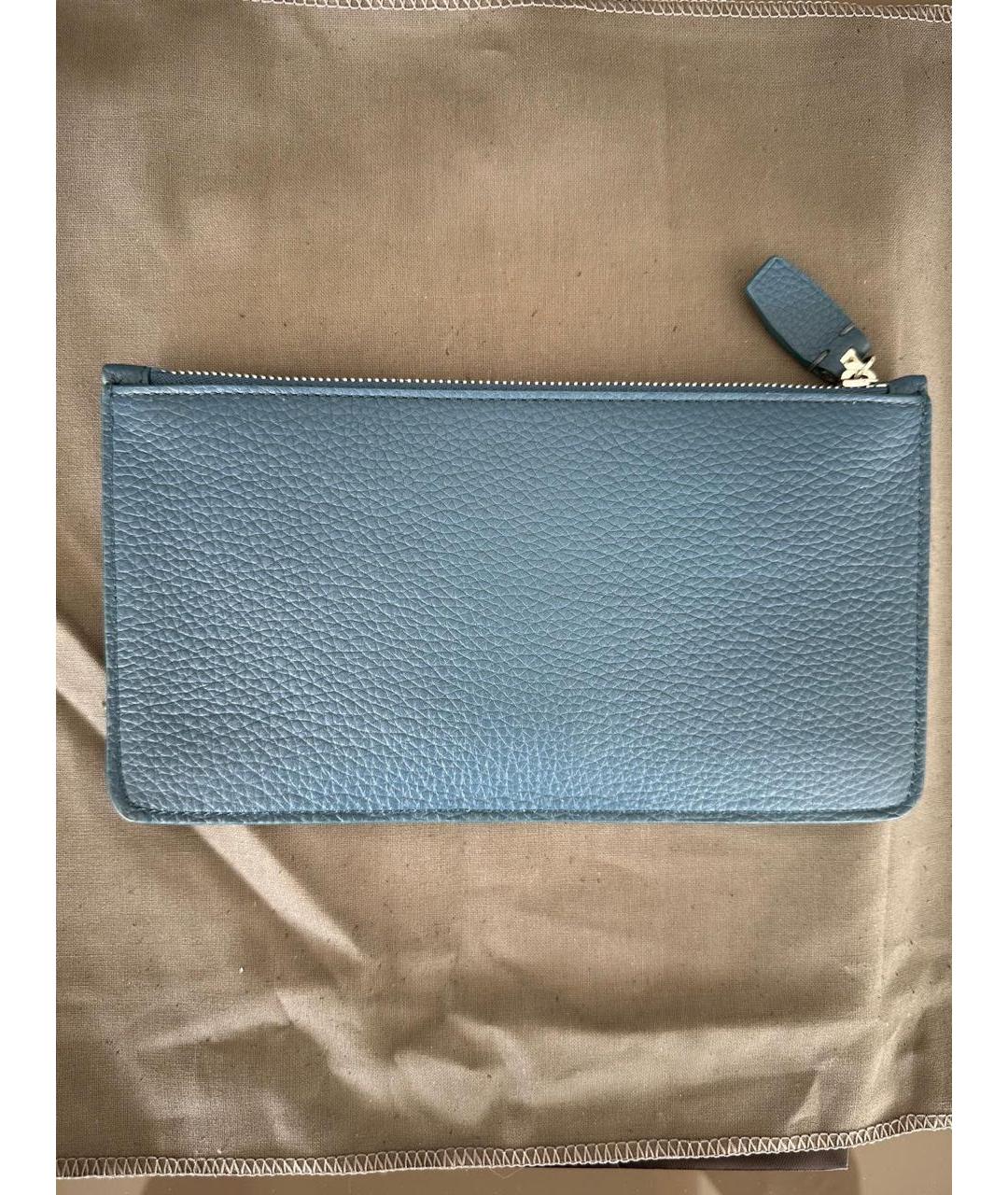 BRIONI Синий кожаный кошелек, фото 2