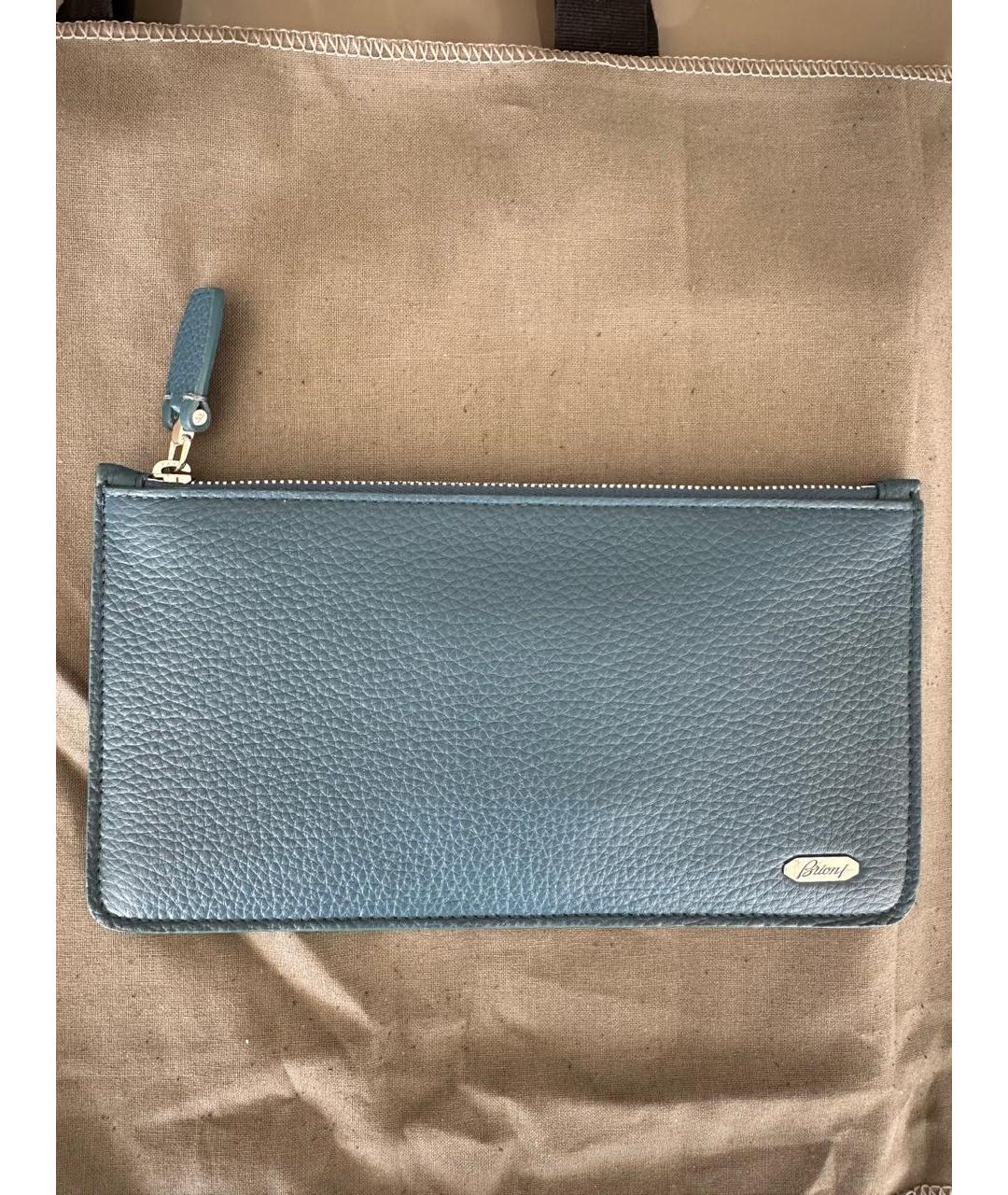 BRIONI Синий кожаный кошелек, фото 9