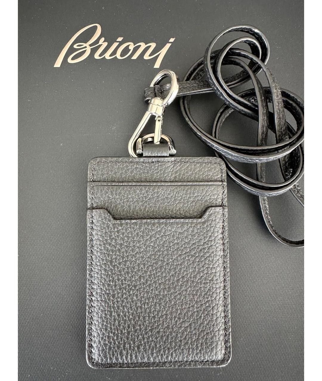 BRIONI Черный кожаный кардхолдер, фото 3