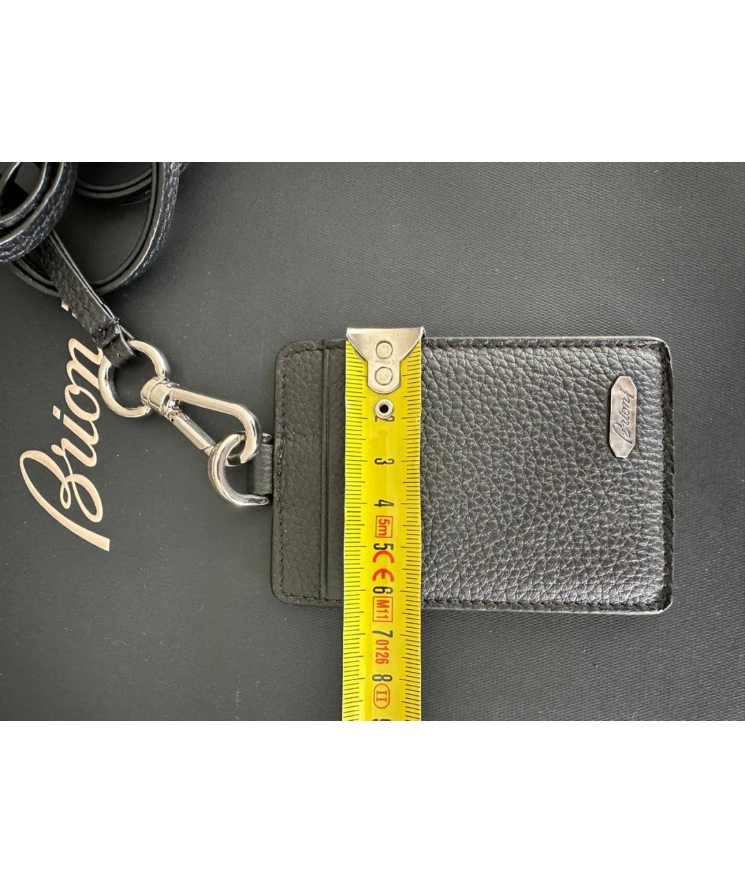 BRIONI Черный кожаный кардхолдер, фото 6