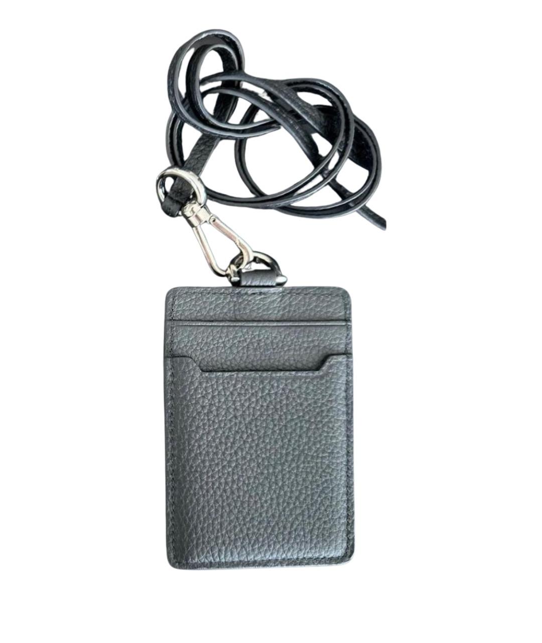 BRIONI Черный кожаный кардхолдер, фото 1