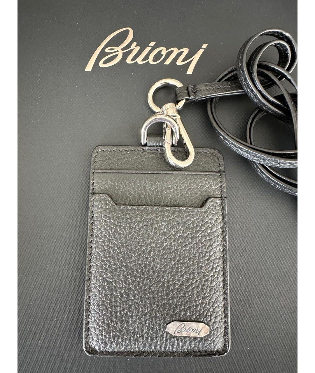 BRIONI Черный кожаный кардхолдер, фото 2