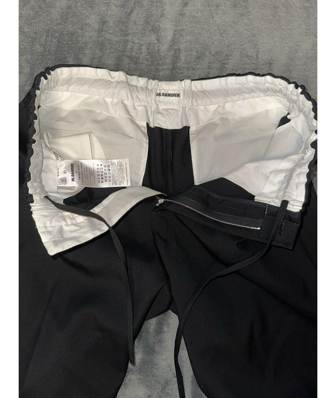 JIL SANDER Черные шерстяные классические брюки, фото 3