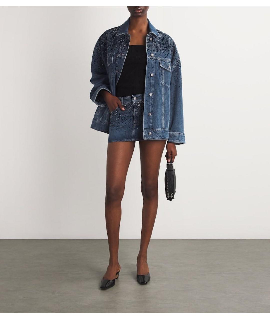 7 FOR ALL MANKIND Синяя деним куртка, фото 3