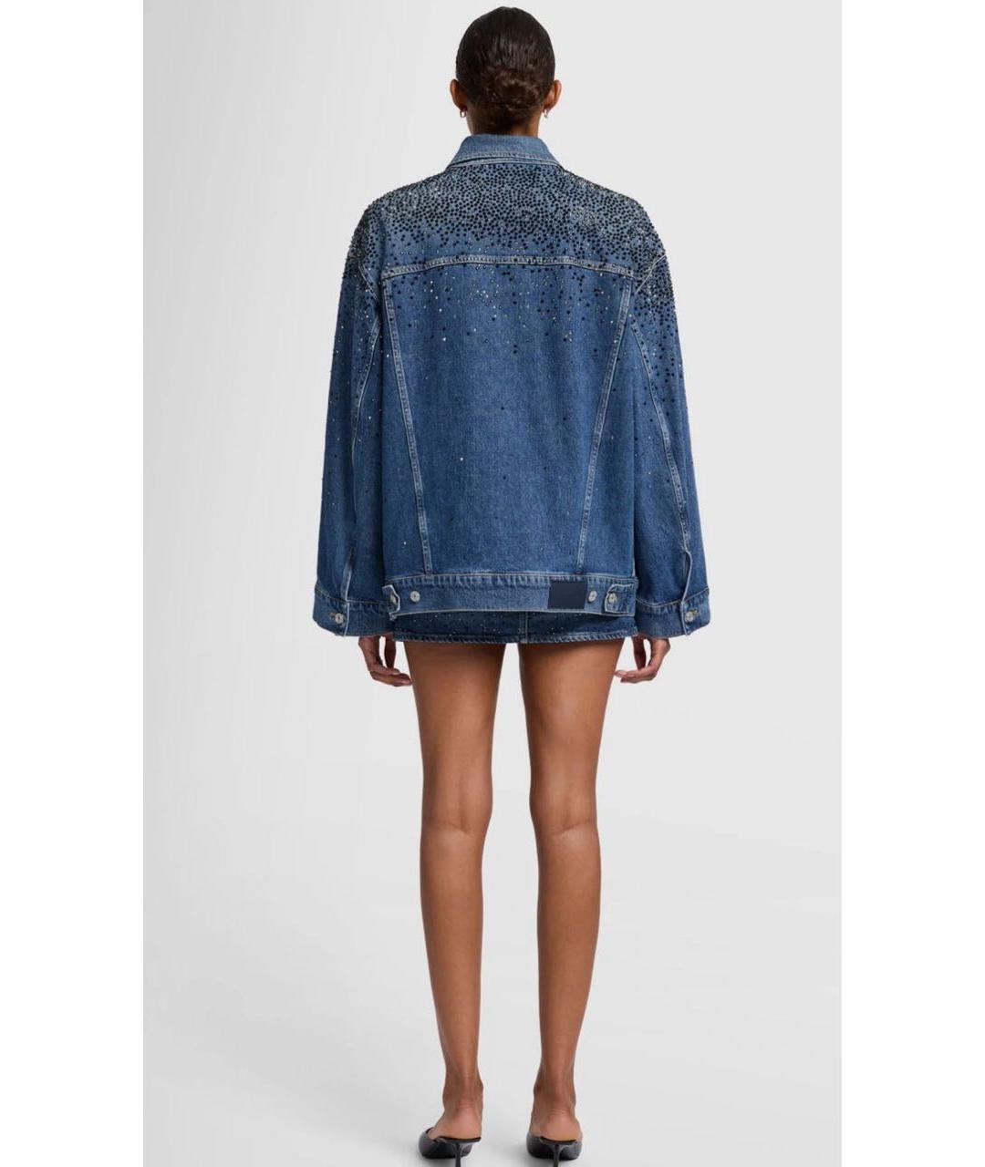 7 FOR ALL MANKIND Синяя деним юбка мини, фото 6