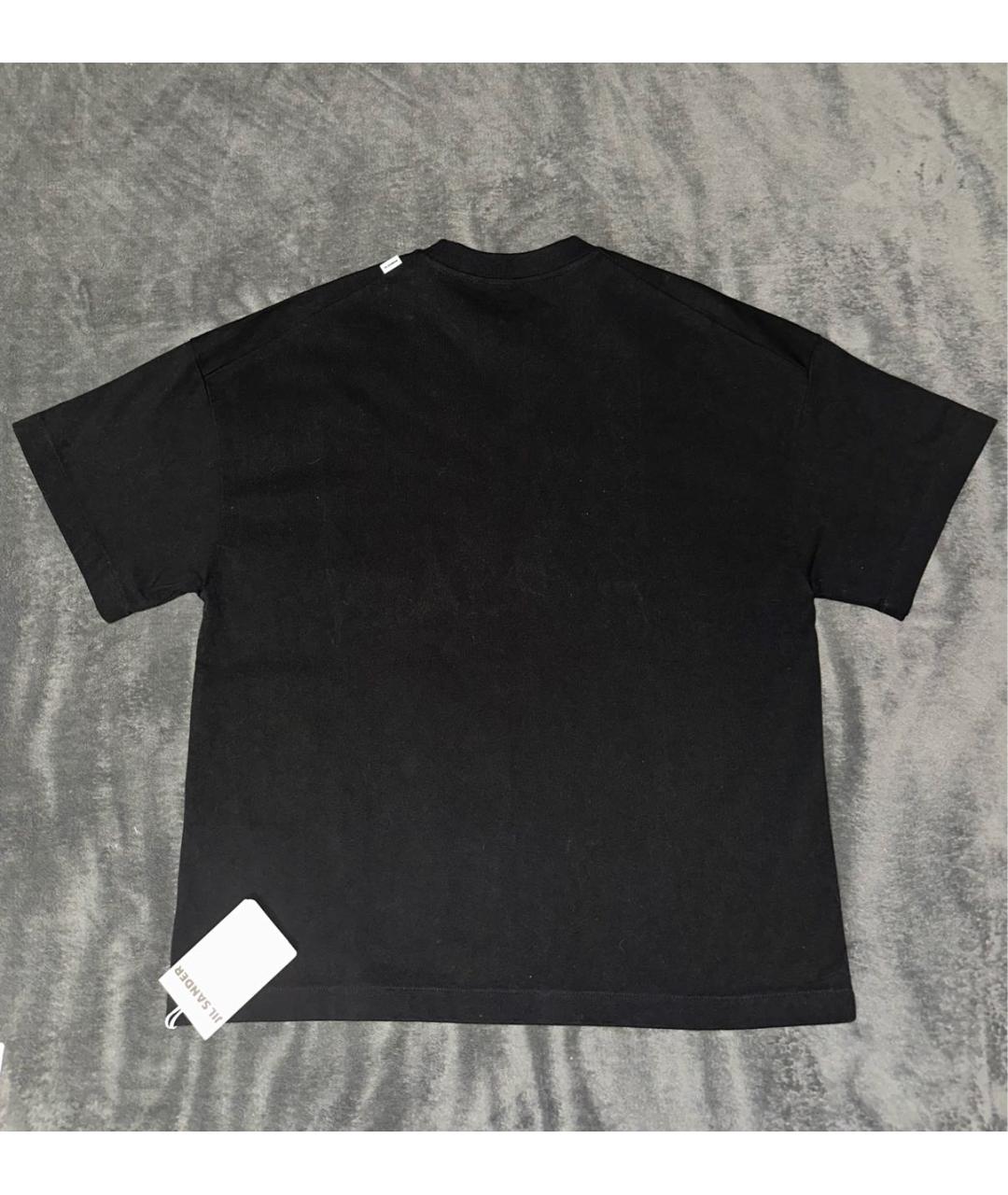 JIL SANDER Черная хлопковая футболка, фото 2