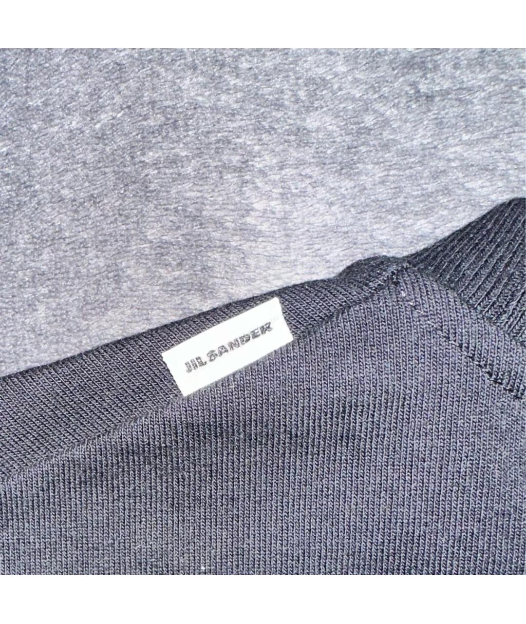 JIL SANDER Черная хлопковая футболка, фото 4