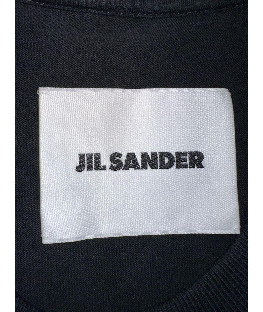 JIL SANDER Черная хлопковая футболка, фото 6