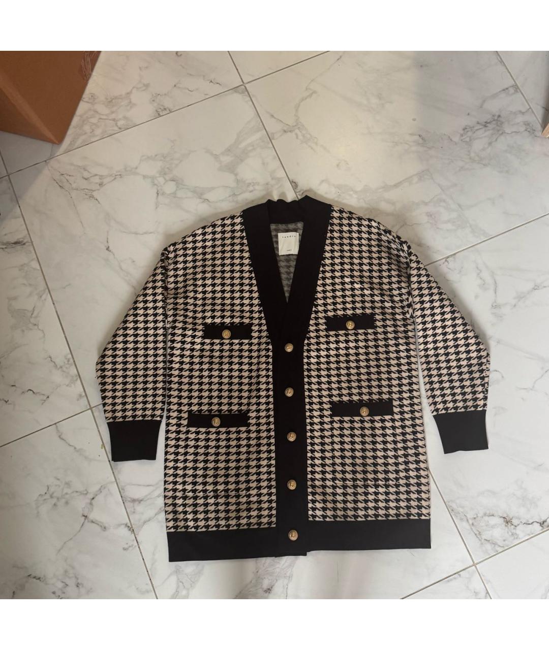 SANDRO Черный кашемировый кардиган, фото 5