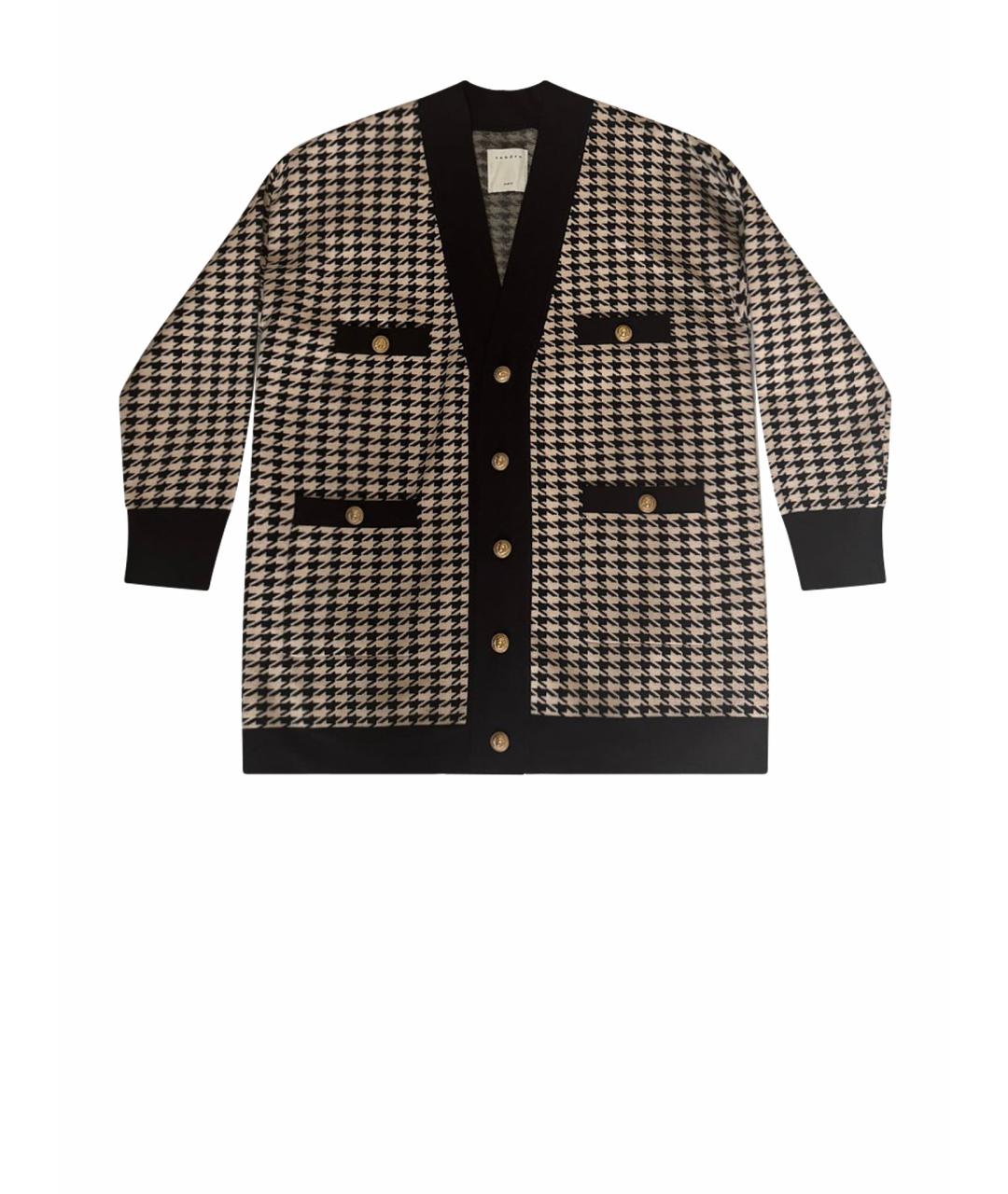 SANDRO Черный кашемировый кардиган, фото 1