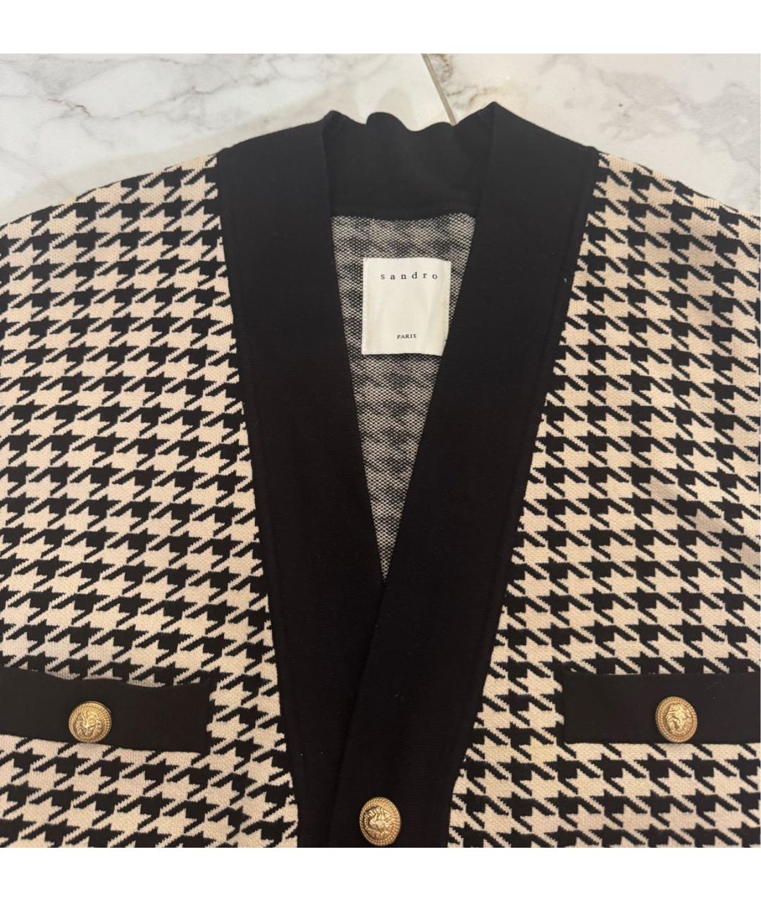 SANDRO Черный кашемировый кардиган, фото 2