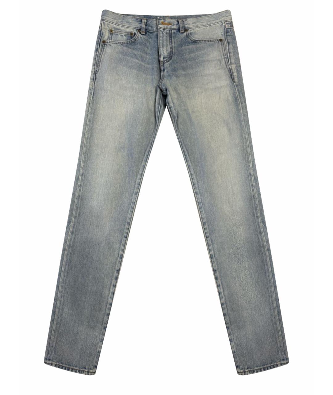 SAINT LAURENT Голубые джинсы слим, фото 1