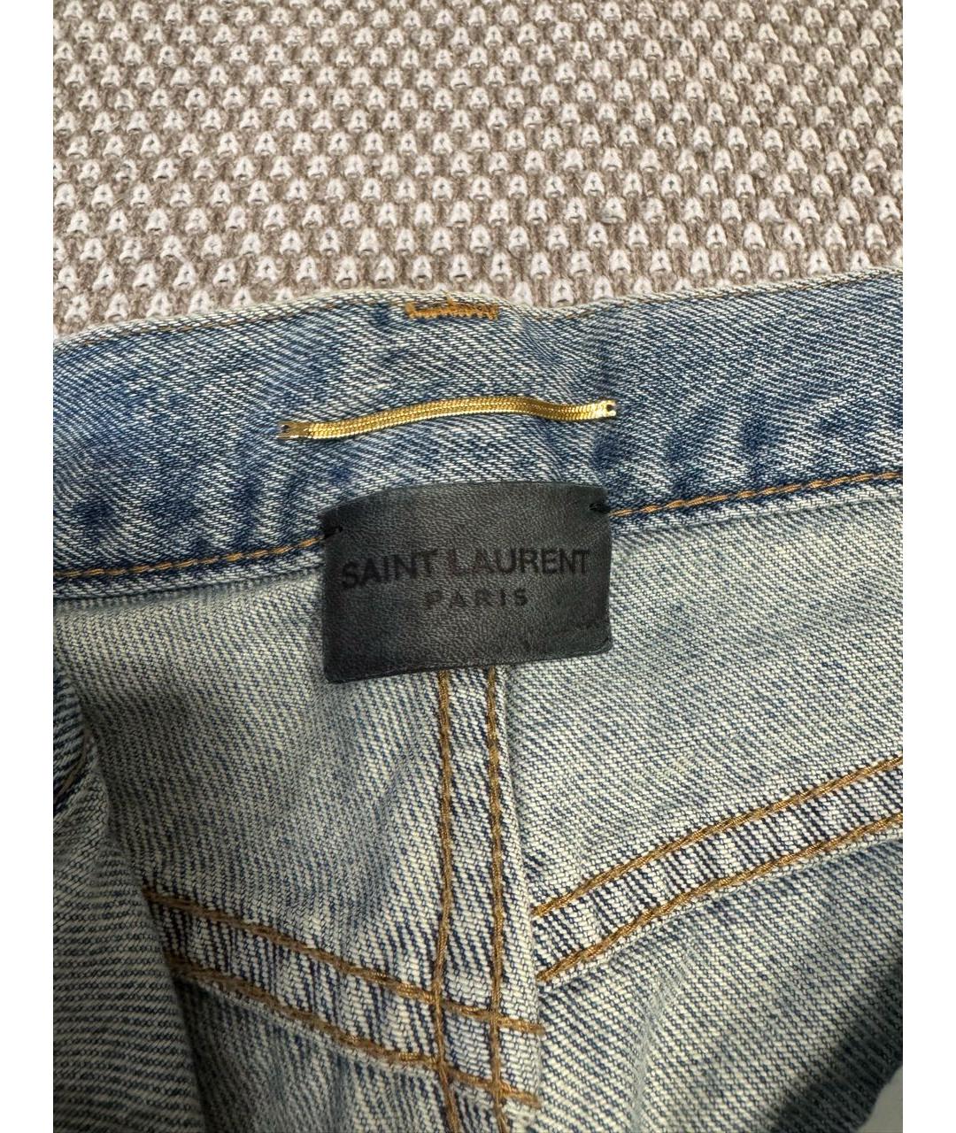 SAINT LAURENT Голубые джинсы слим, фото 5