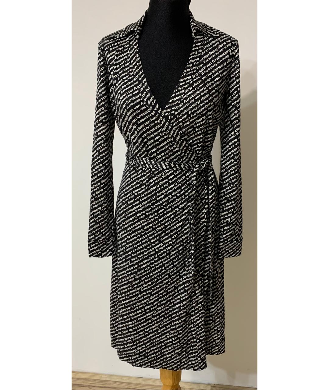DIANE VON FURSTENBERG Черное шелковое повседневное платье, фото 4