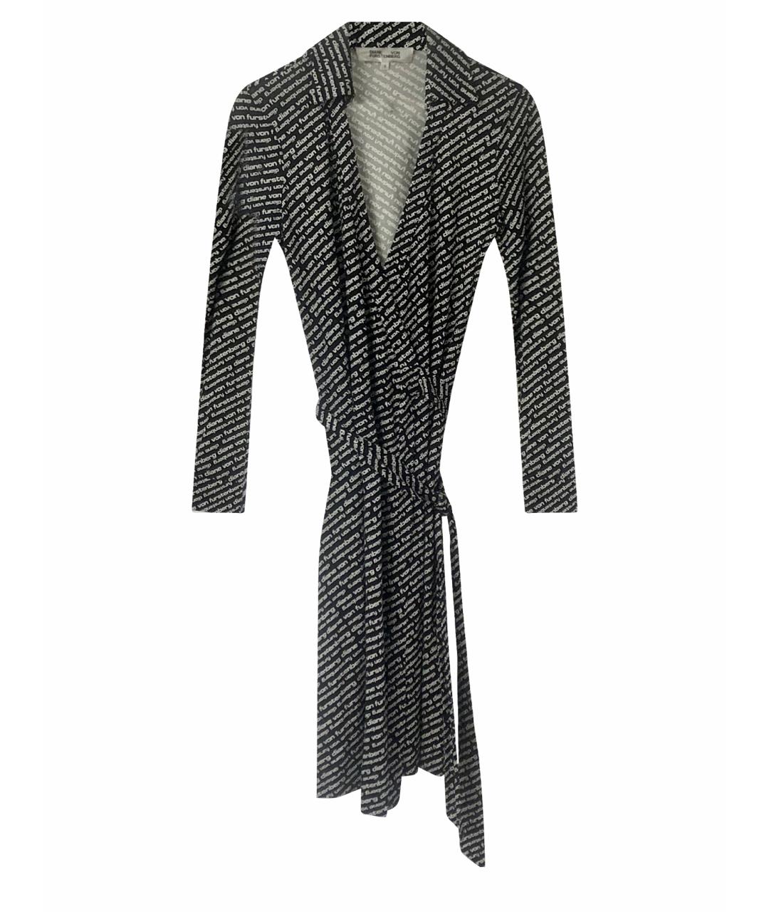 DIANE VON FURSTENBERG Черное шелковое повседневное платье, фото 1