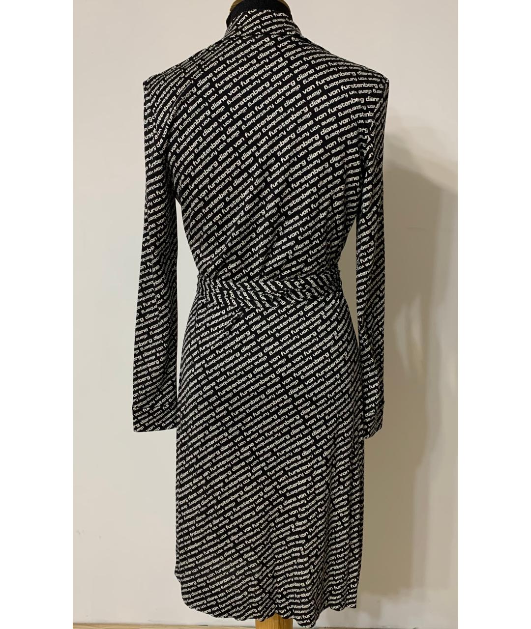 DIANE VON FURSTENBERG Черное шелковое повседневное платье, фото 5