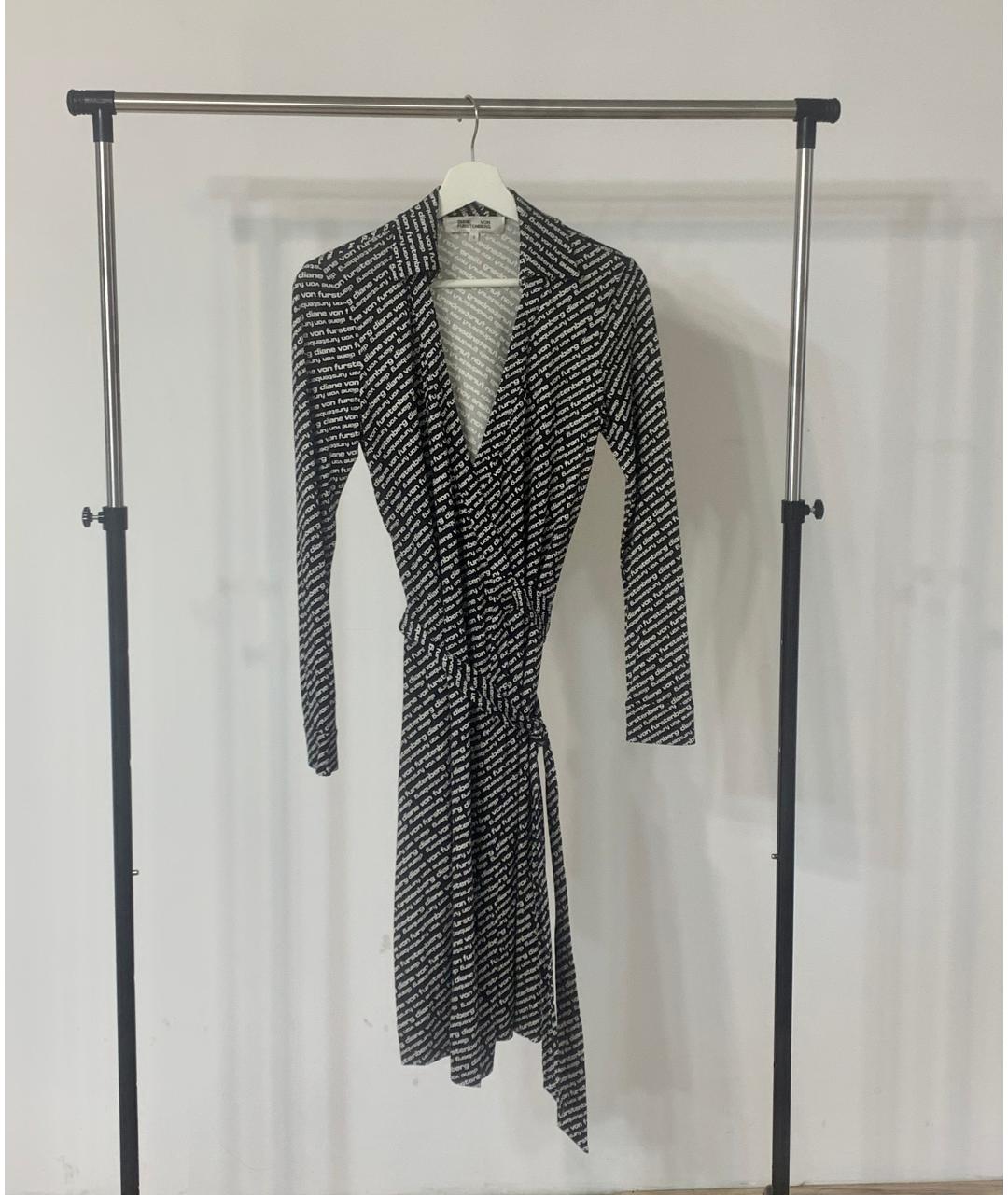 DIANE VON FURSTENBERG Черное шелковое повседневное платье, фото 3