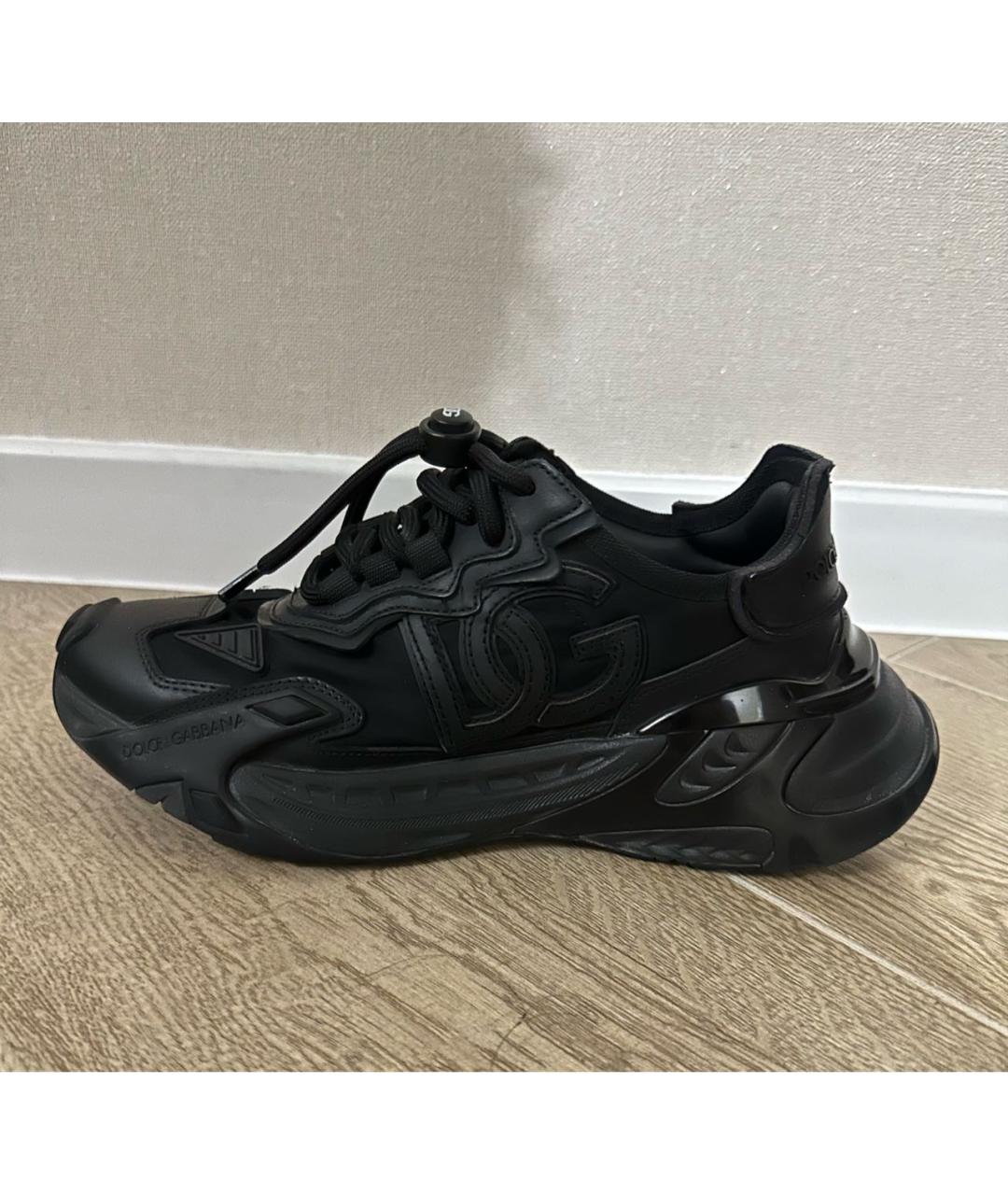 DOLCE&GABBANA Черные кожаные кроссовки, фото 5